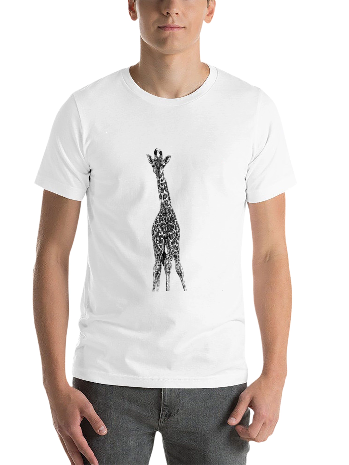 Black Giraffe Graphic Tee - Men's Black T-Shirt view 14