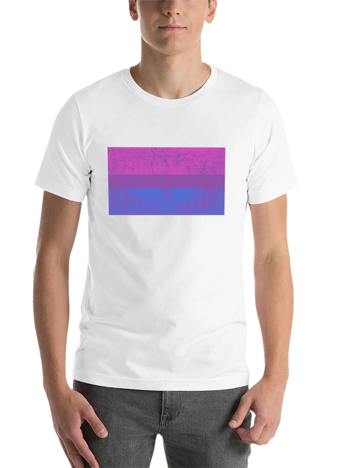 Black Bisexual Pride Flag Graphic Tee - Black Cotton Blend view 14