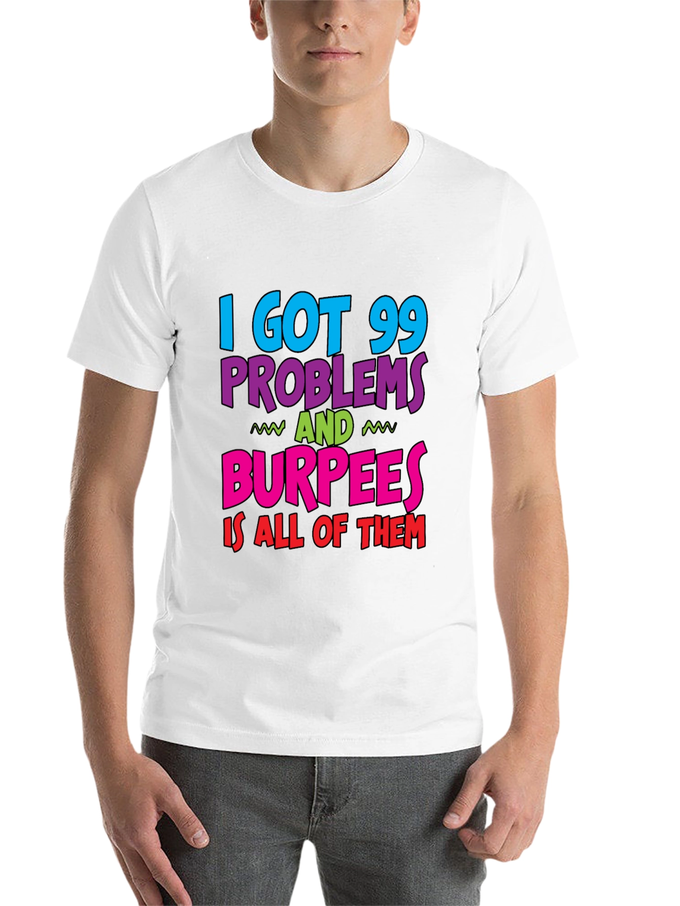 Black 99 Problems Burpees T-Shirt Funny Workout view 14