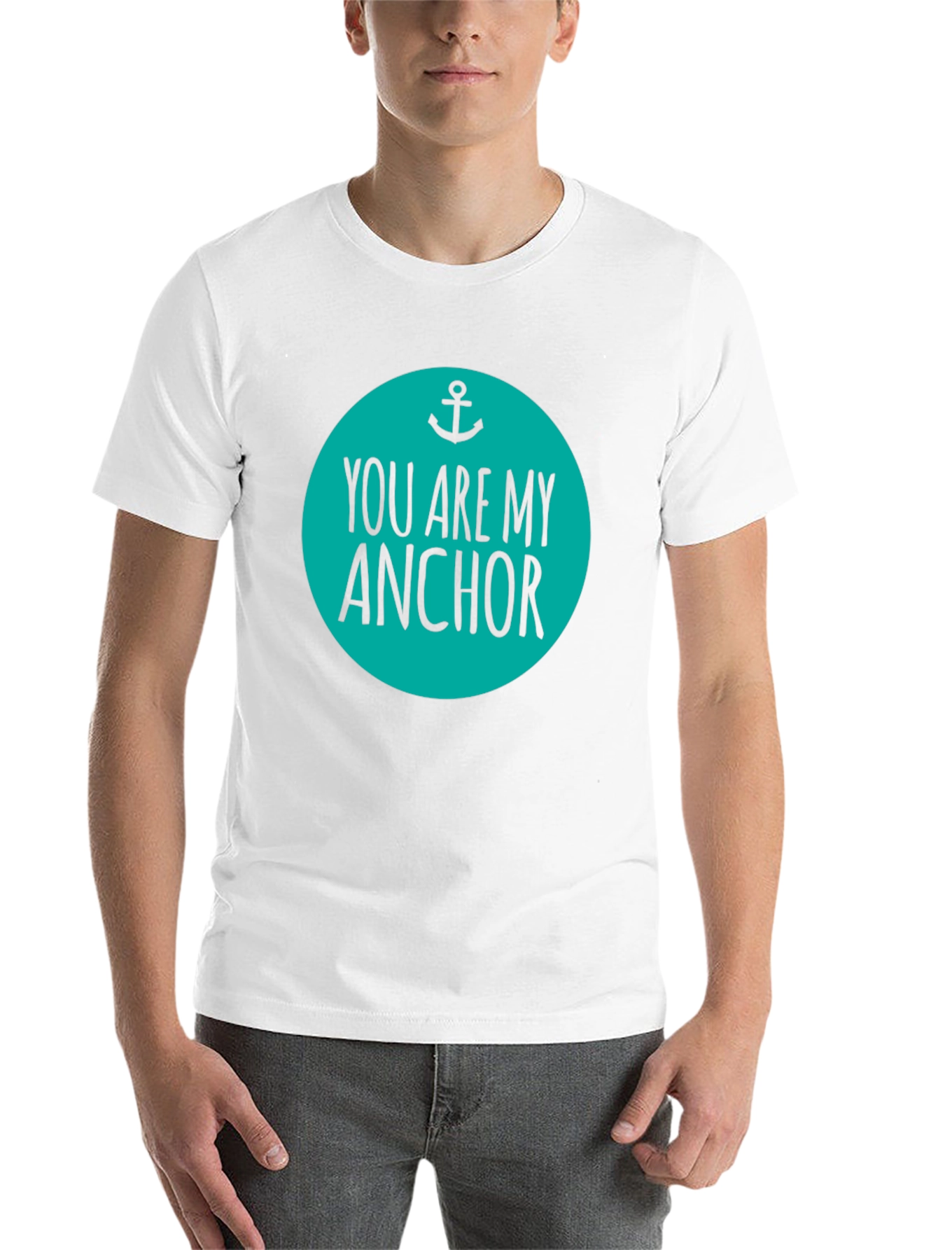 Black You Are My Anchor Graphic Tee - Men's Black Cotton Blend view 14