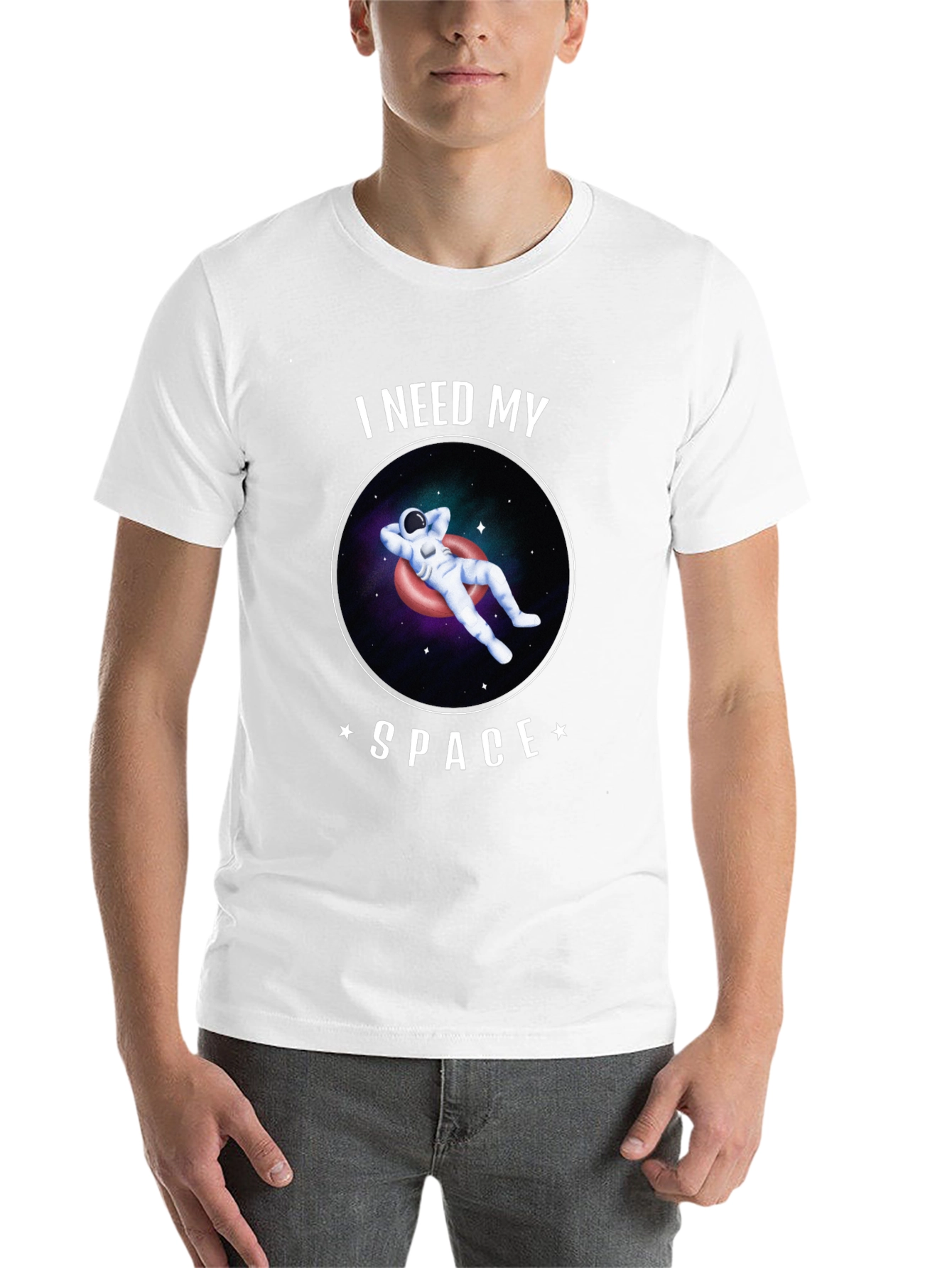 Black I Need My Space Astronaut Graphic T-Shirt view 14