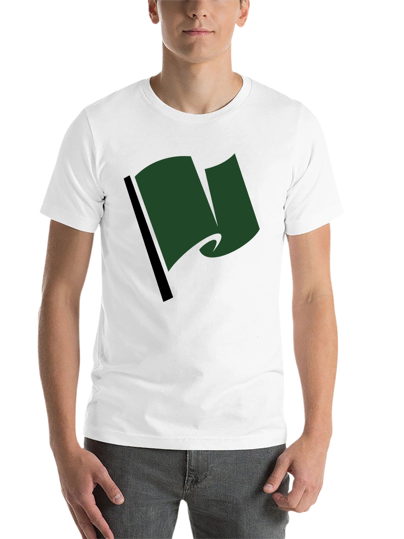 Black Green Flag Graphic Tee - Casual Black T-Shirt view 14