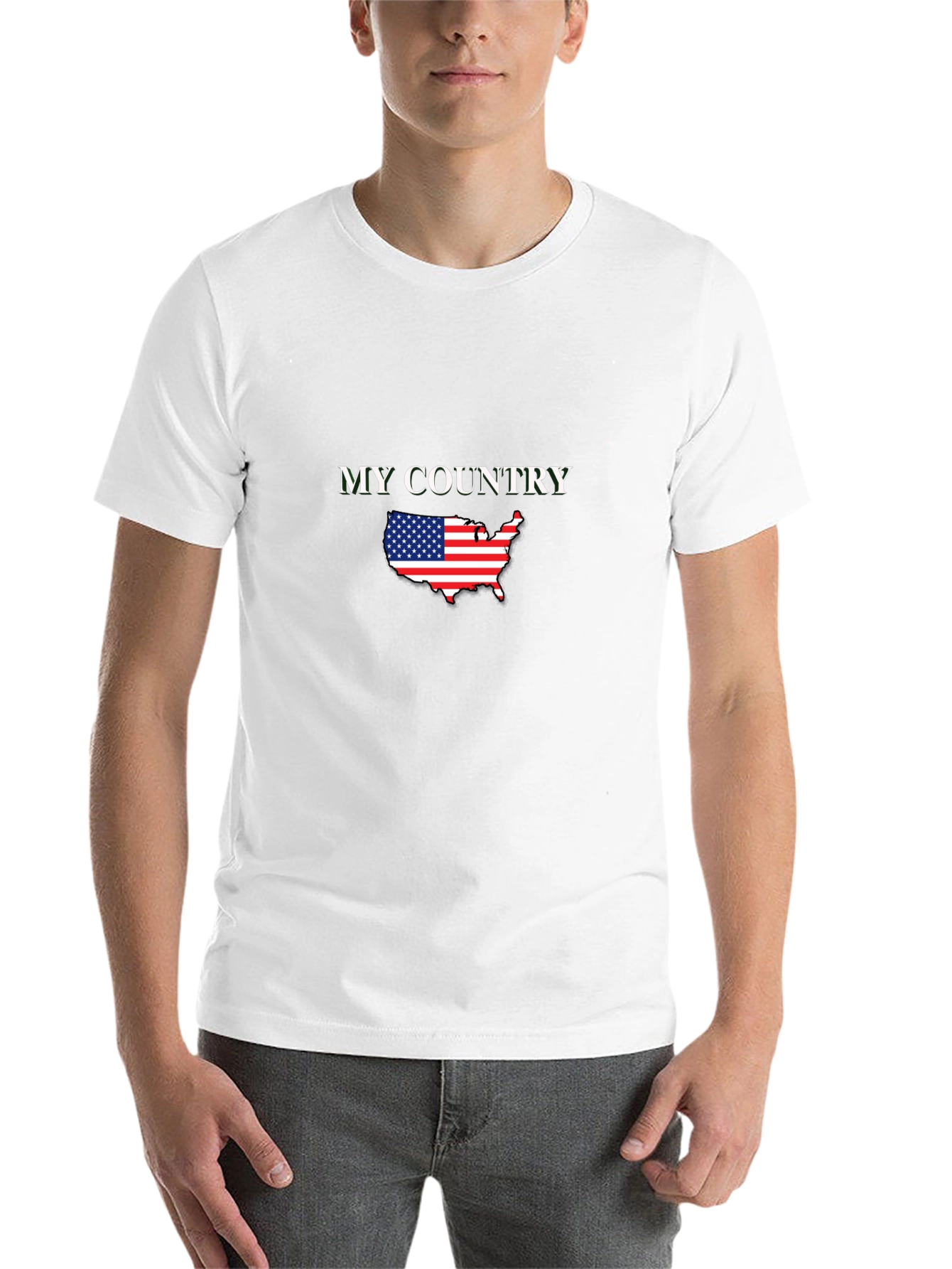 Black My Country USA Flag Map Patriotic T-Shirt view 14
