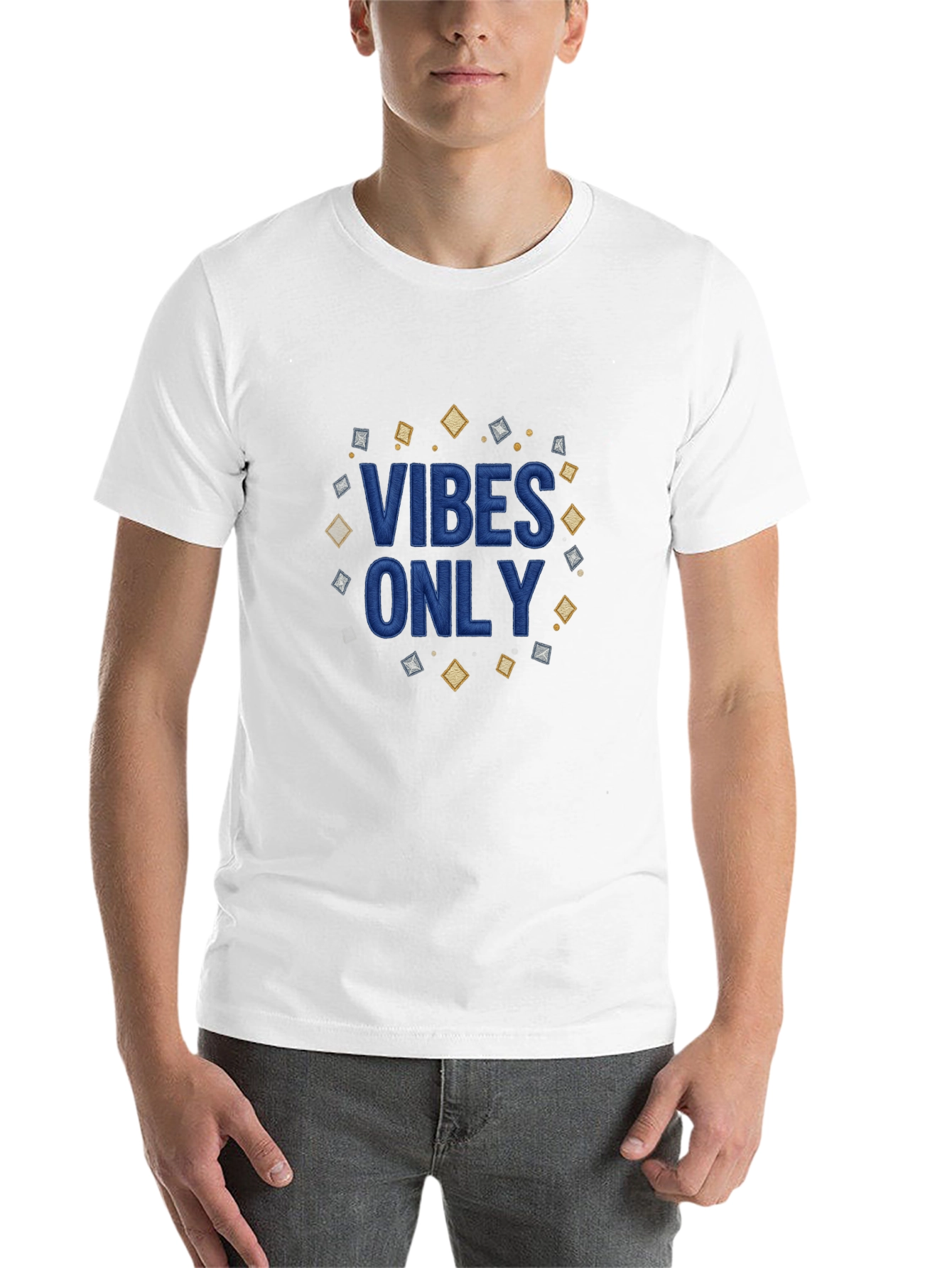 Black Vibes Only Graphic Tee - Men's Black Casual T-Shirt view 14