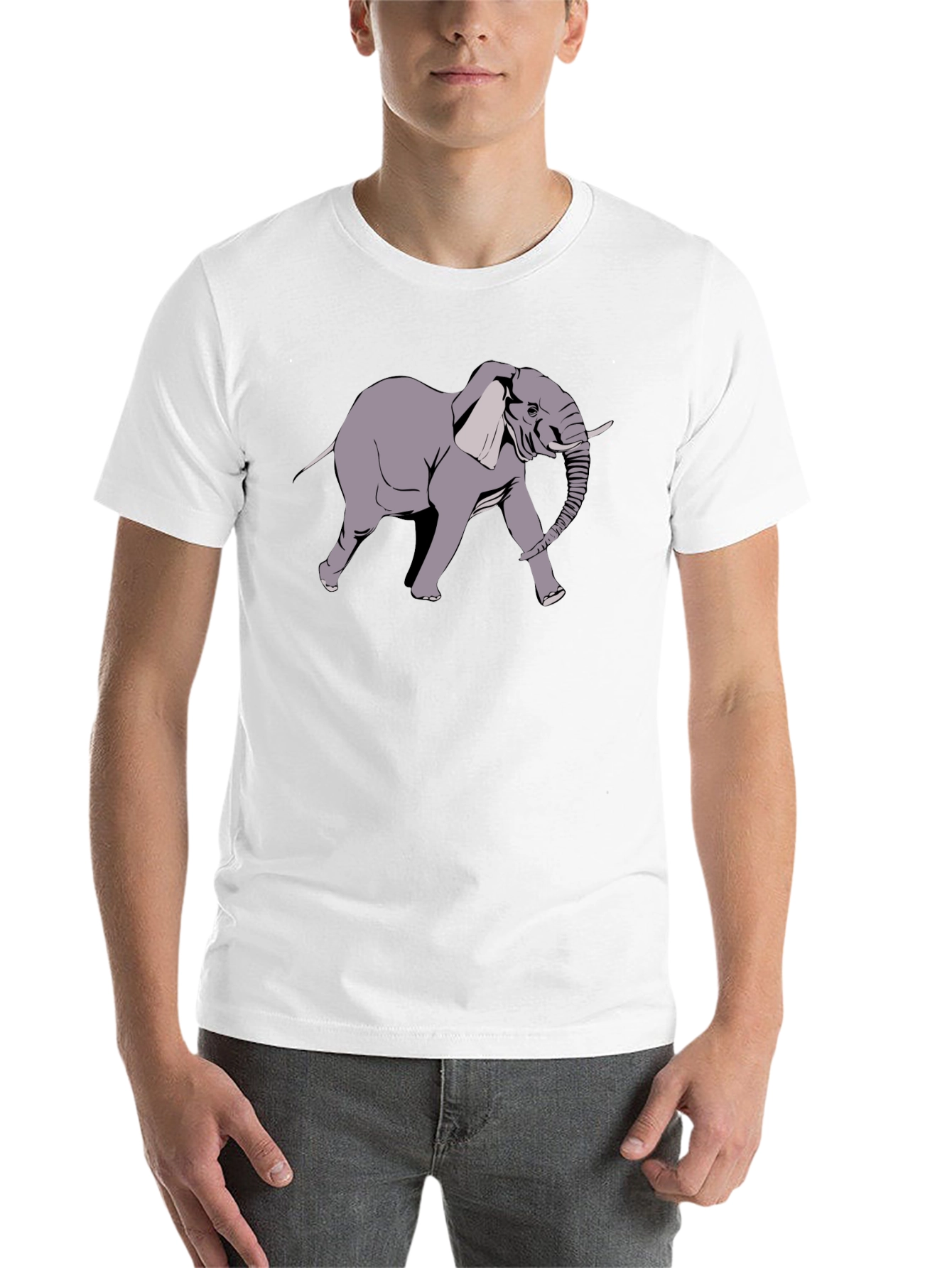 Black Elephant Graphic Print Black T-Shirt view 14