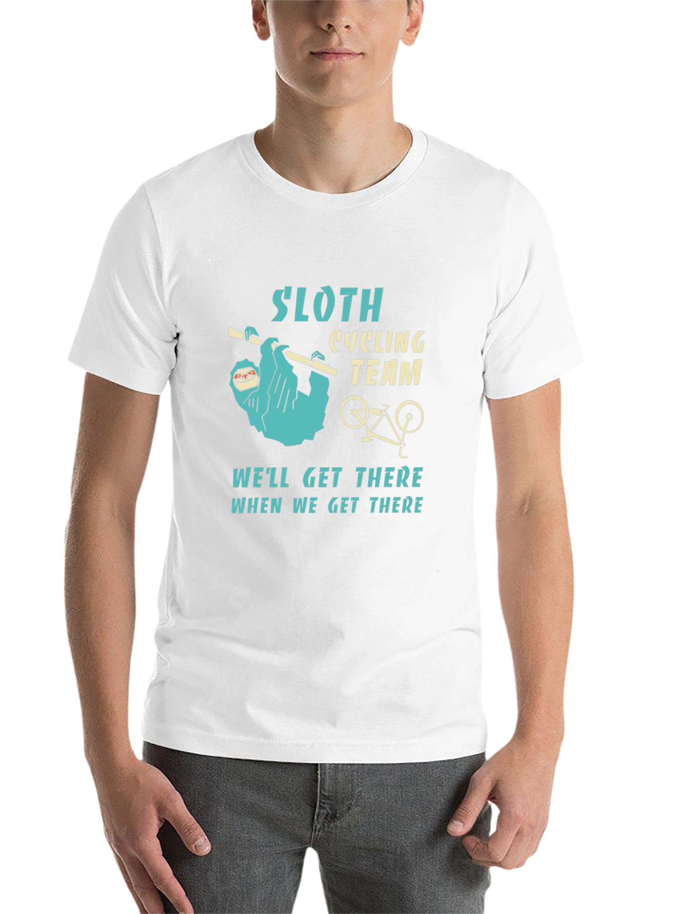 Black Sloth Cycling Team Graphic T-Shirt view 14