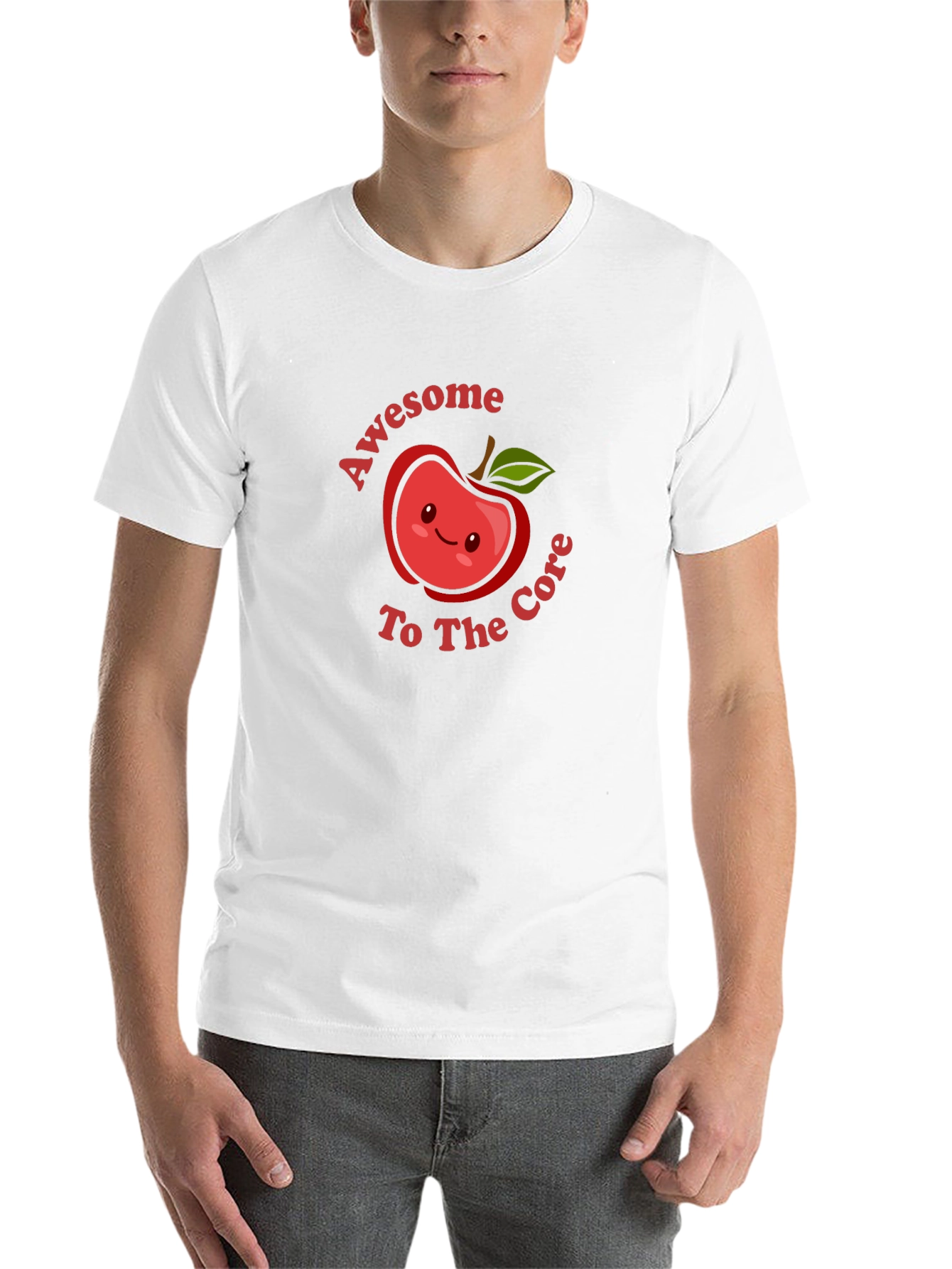 Black Awesome To The Core Apple Graphic T-Shirt view 14