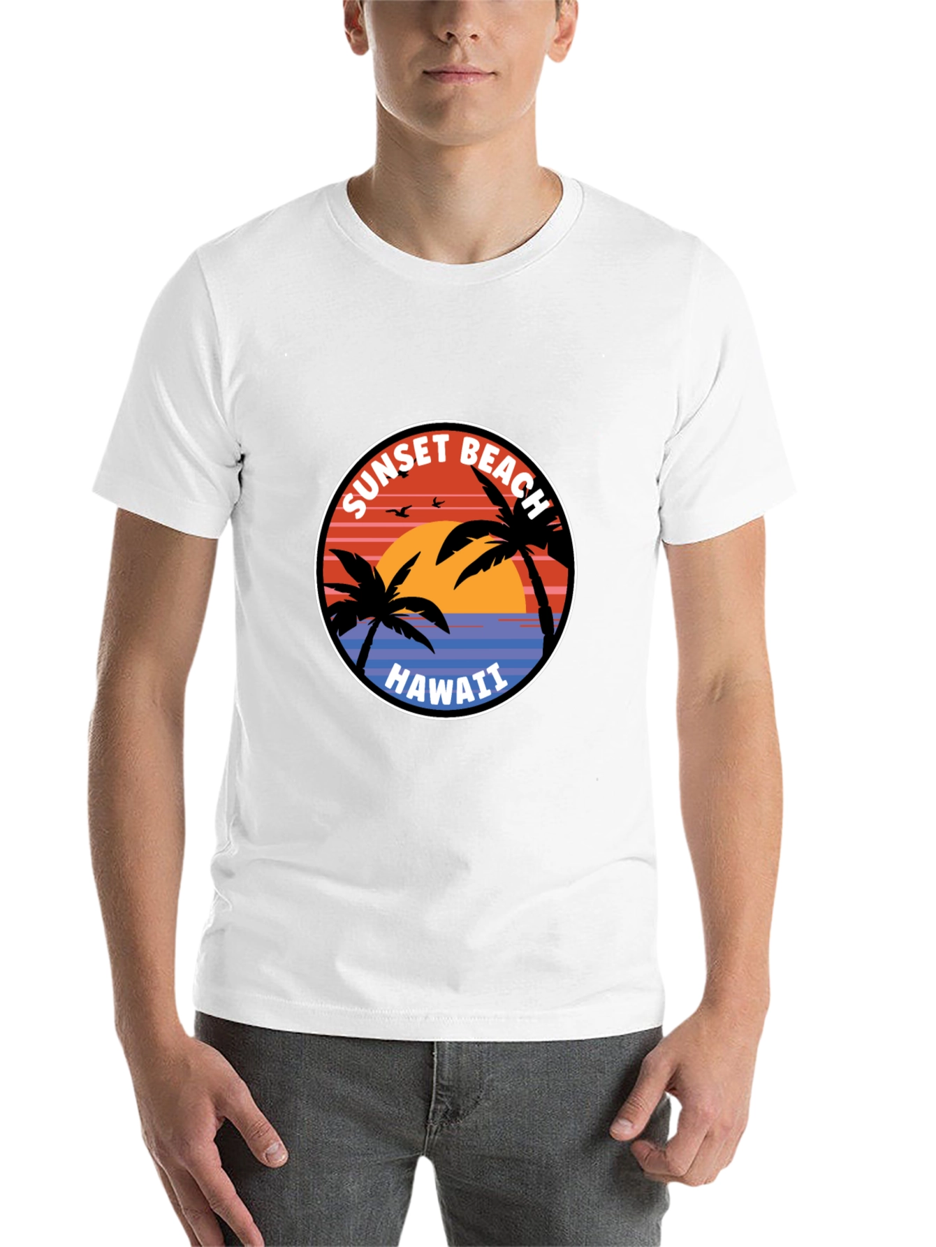 Black Sunset Beach Hawaii T-Shirt view 14