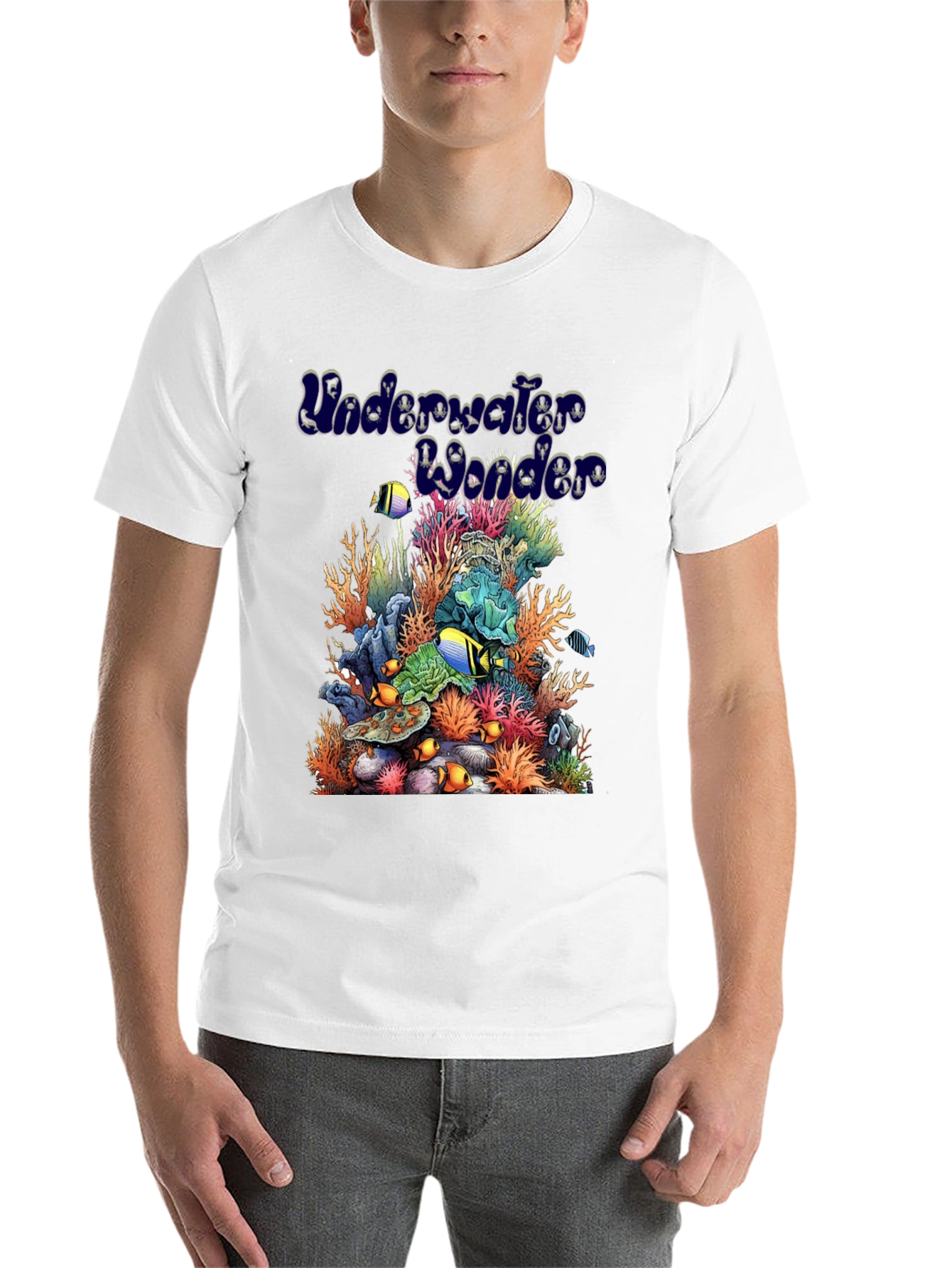 Black Underwater Wonder Graphic Tee - Black Cotton Casual Shirt view 14