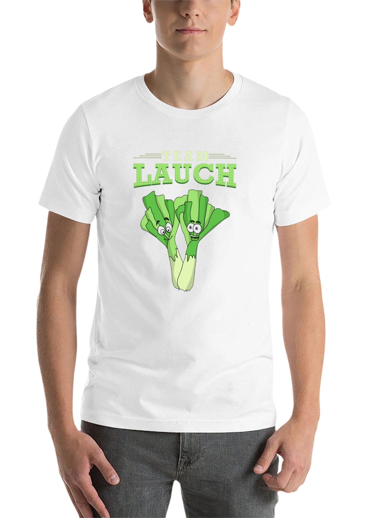 Team Lauch Funny Leek Cartoon Graphic T-Shirt - 14