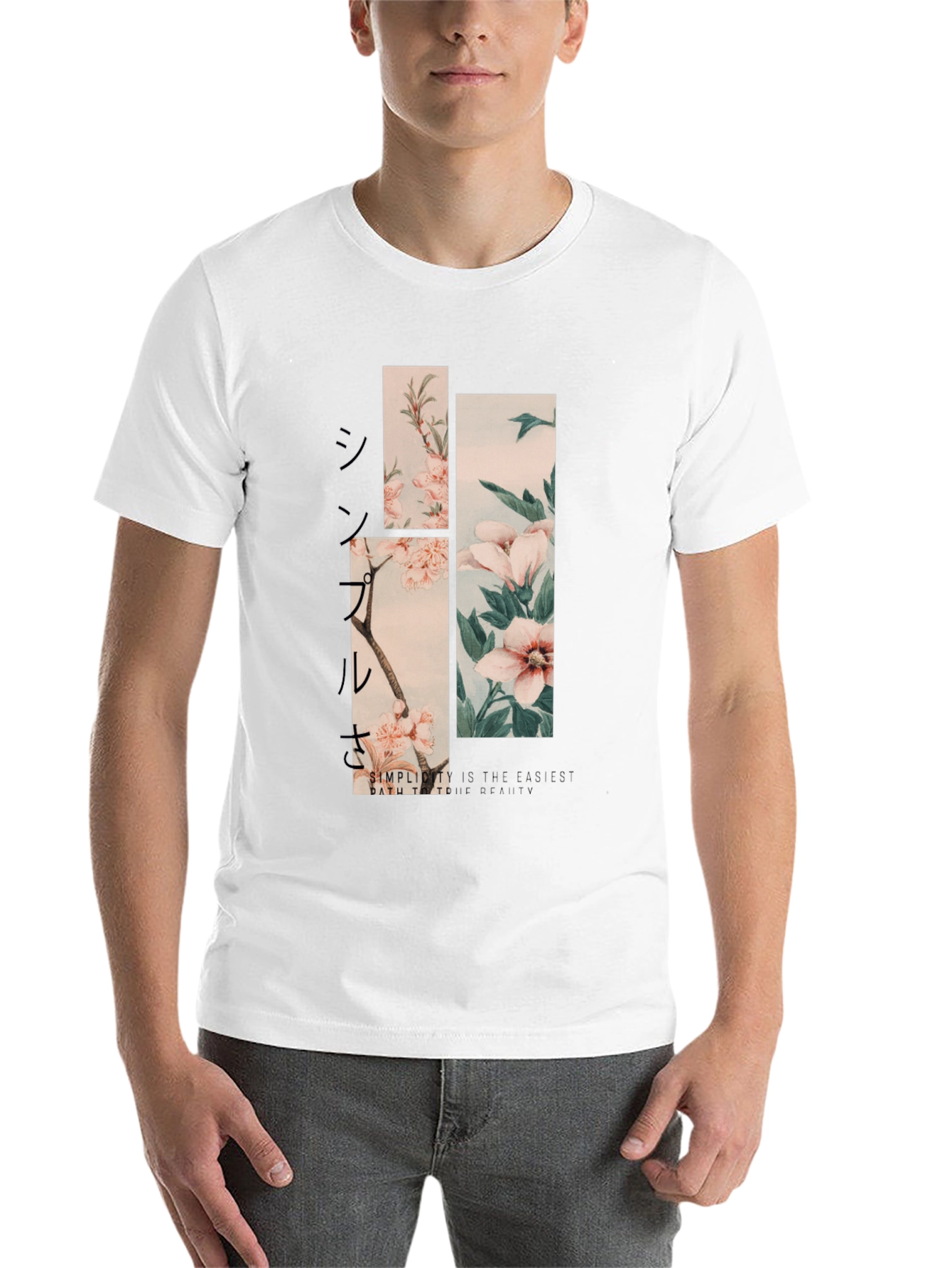Floral Simplicity Graphic T-Shirt - Black - 14