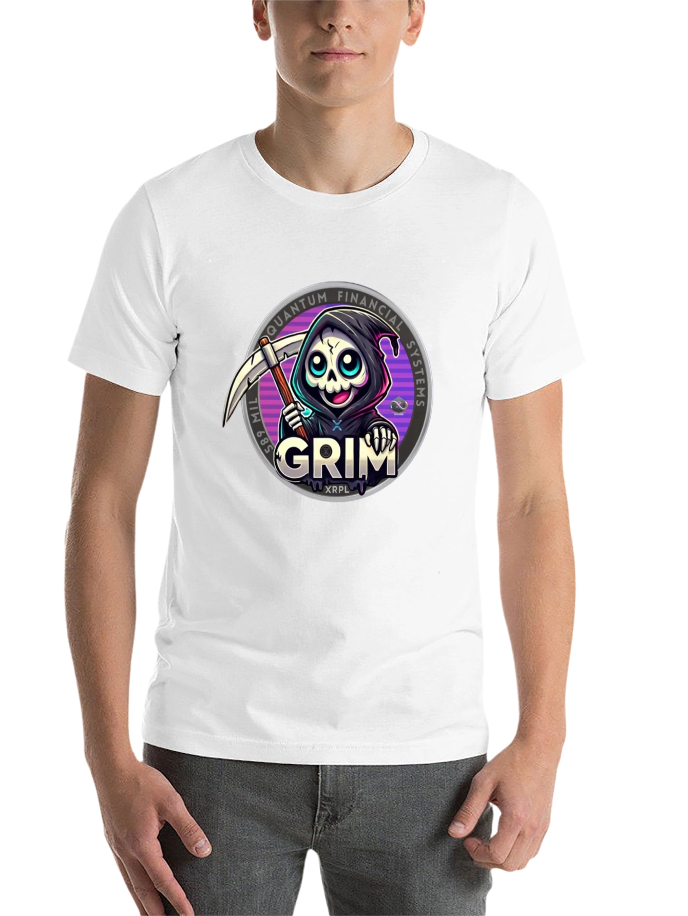 Black Grim Reaper Crypto T-Shirt - Quantum Financial Systems view 14