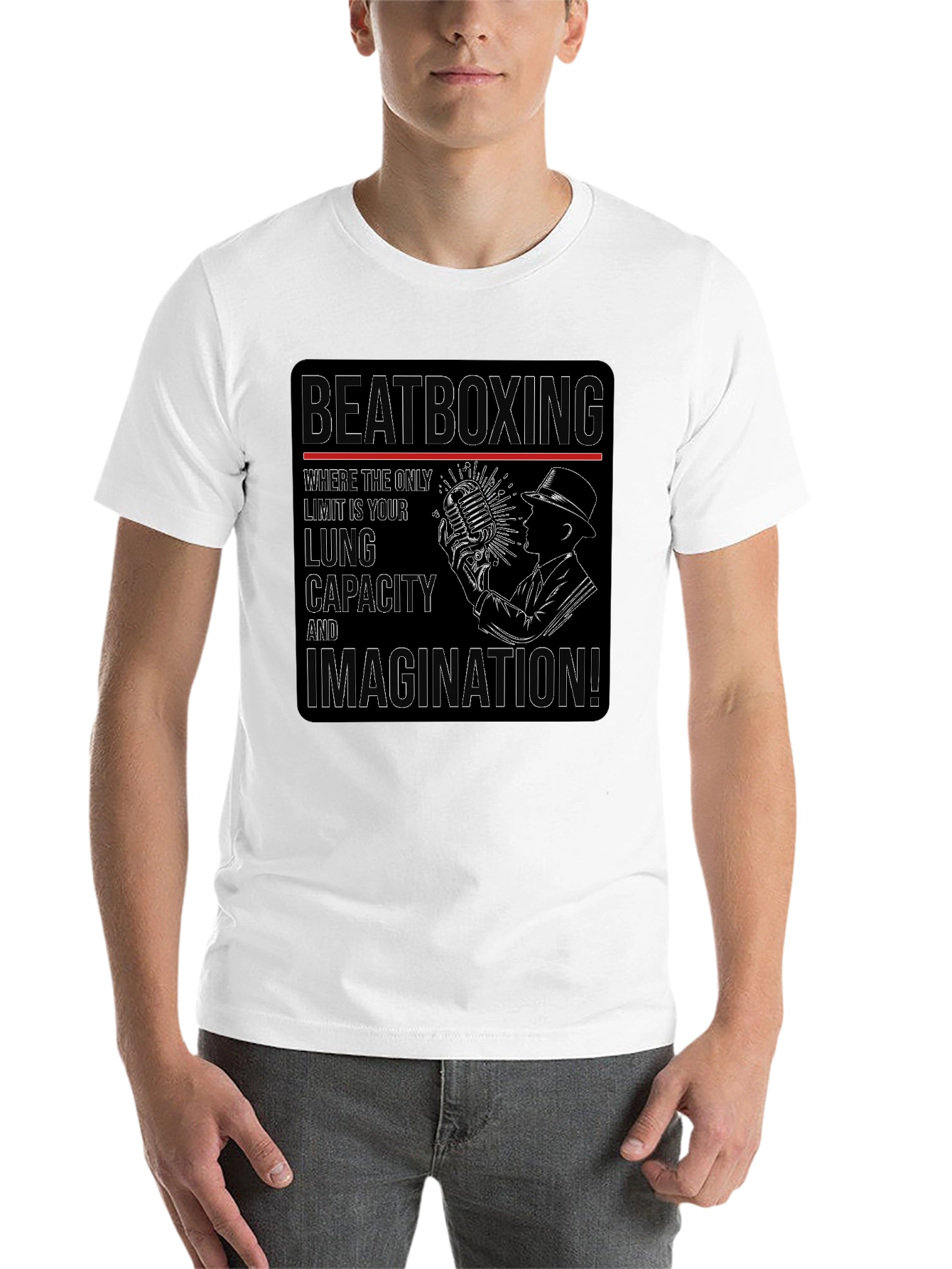 Black Beatboxing Lung Capacity Imagination T-Shirt view 14