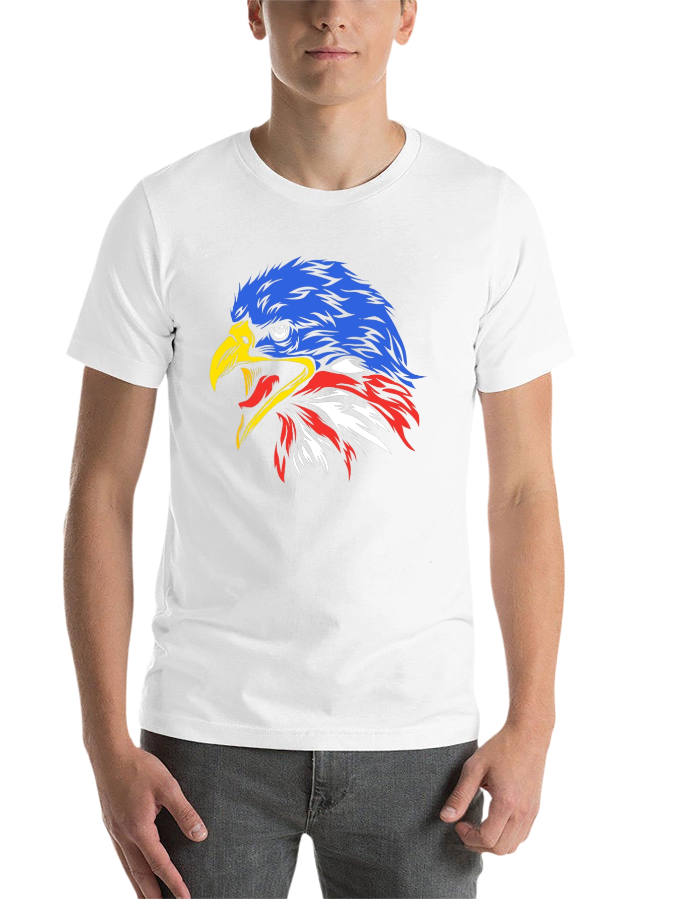 Black Eagle Head Graphic Print Tee - Patriotic Style view 14