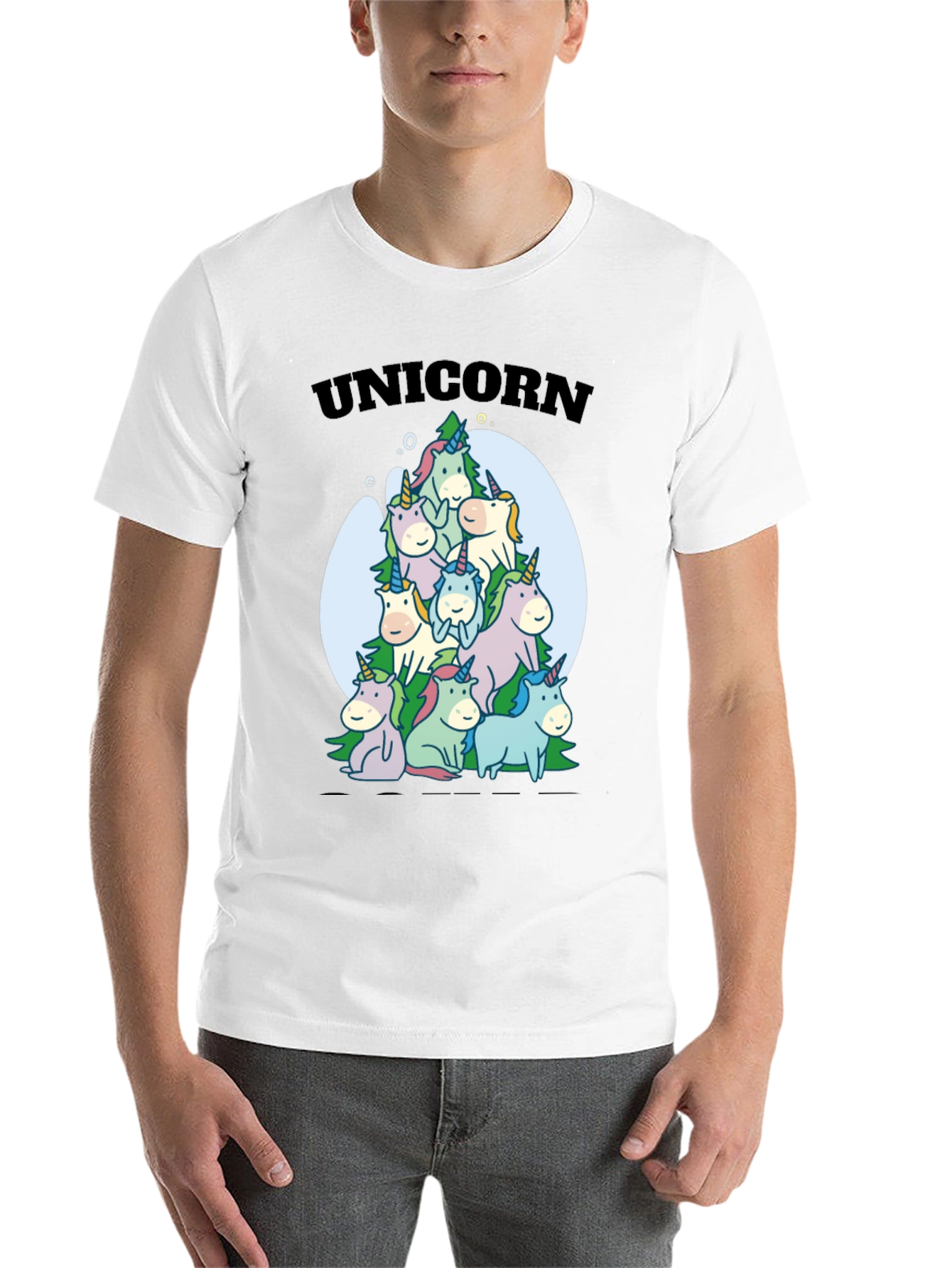 Black Unicorn Family Pile Black T-Shirt view 14