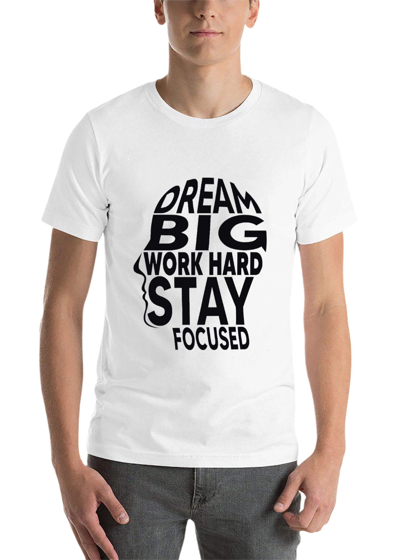 Black Motivational T-Shirt - Dream Big, Work Hard, Stay Focused view 14