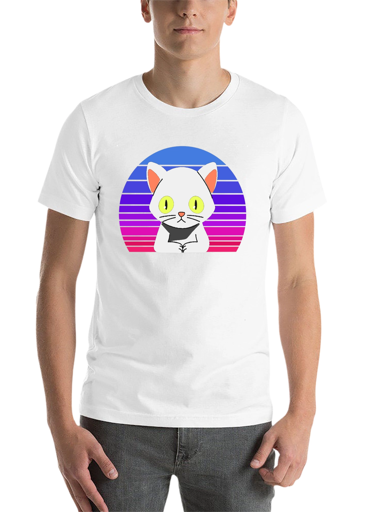 Black Retro Cat T-Shirt - Cool Cartoon Design view 14
