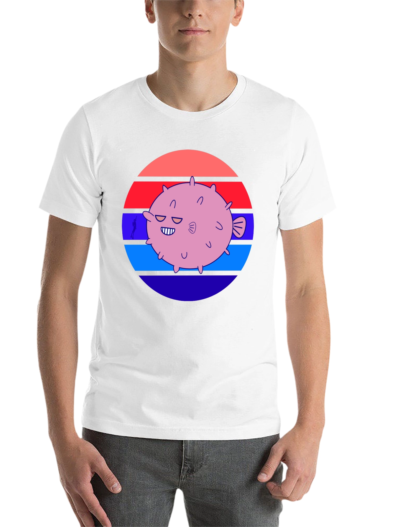 Black Puffer Fish Graphic Tee - Retro Style view 14