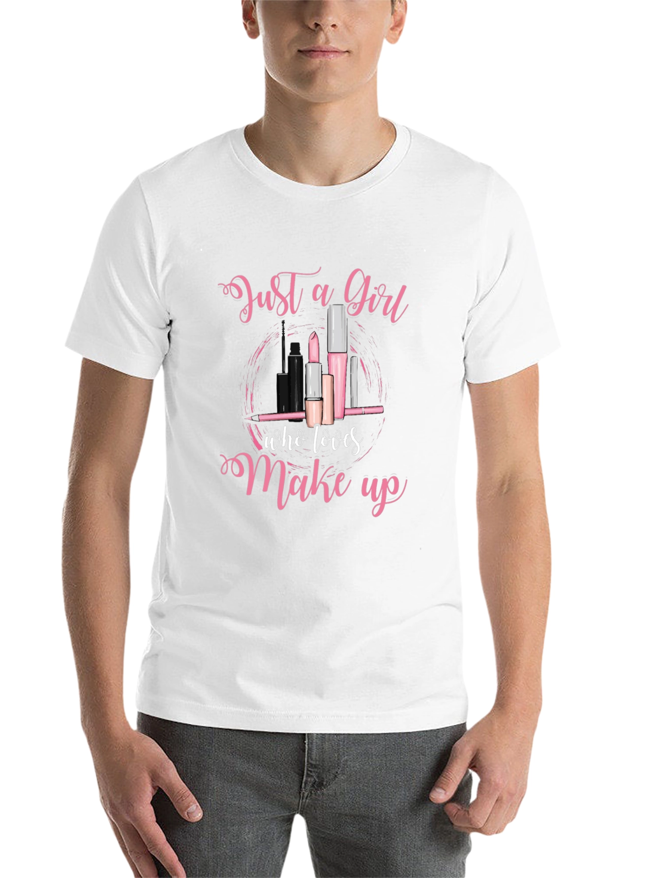 Black Just a Girl Who Loves Makeup T-Shirt view 14