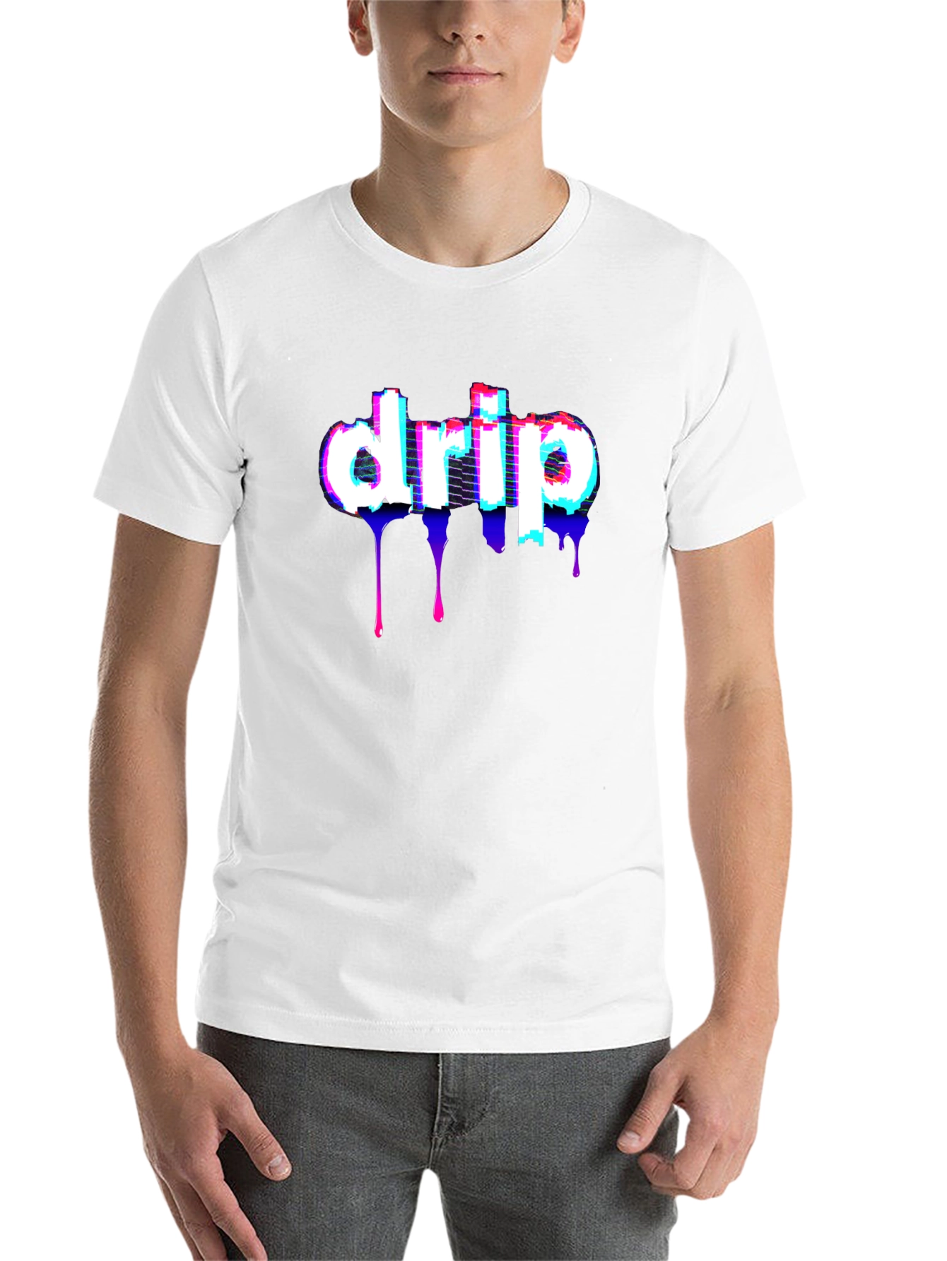 Black Drip Glitch T-Shirt - Stylish Black Tee view 14