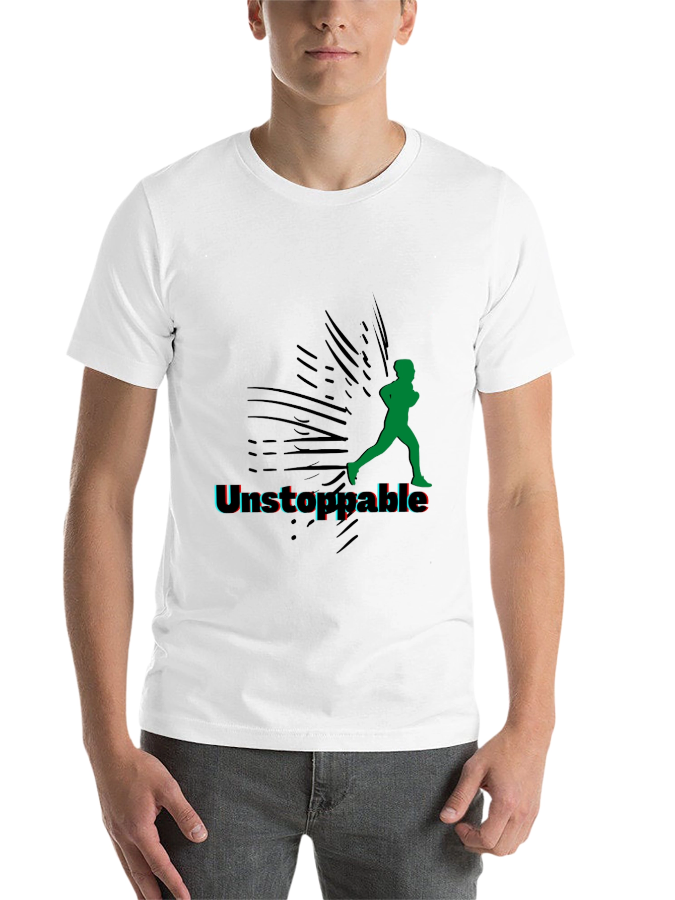 Black Unstoppable Running Graphic Black Tee view 14