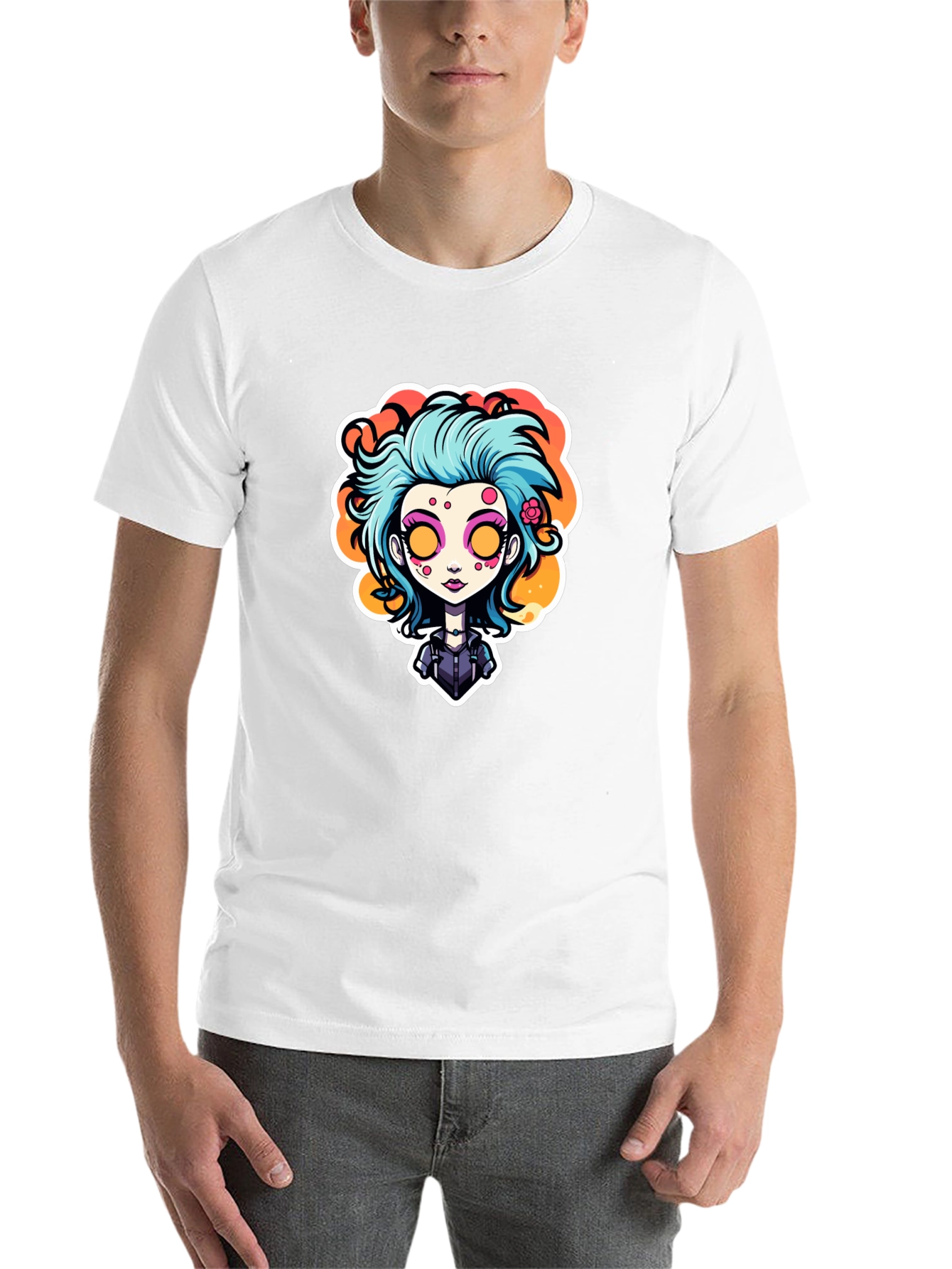 Black Cartoon Girl Graphic Tee - Unique Style view 14