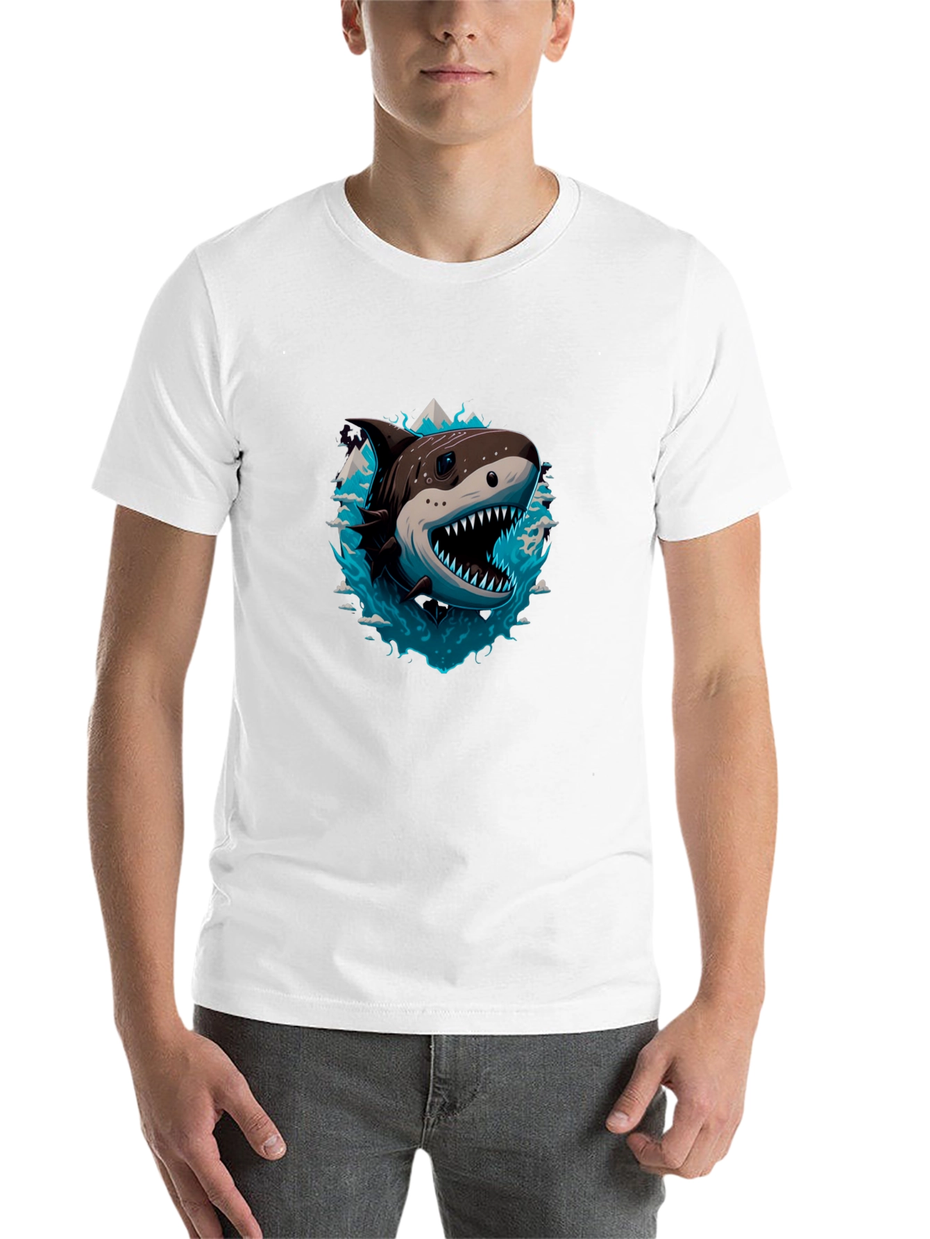 Black Shark T-Shirt - Fierce Graphic Tee view 14