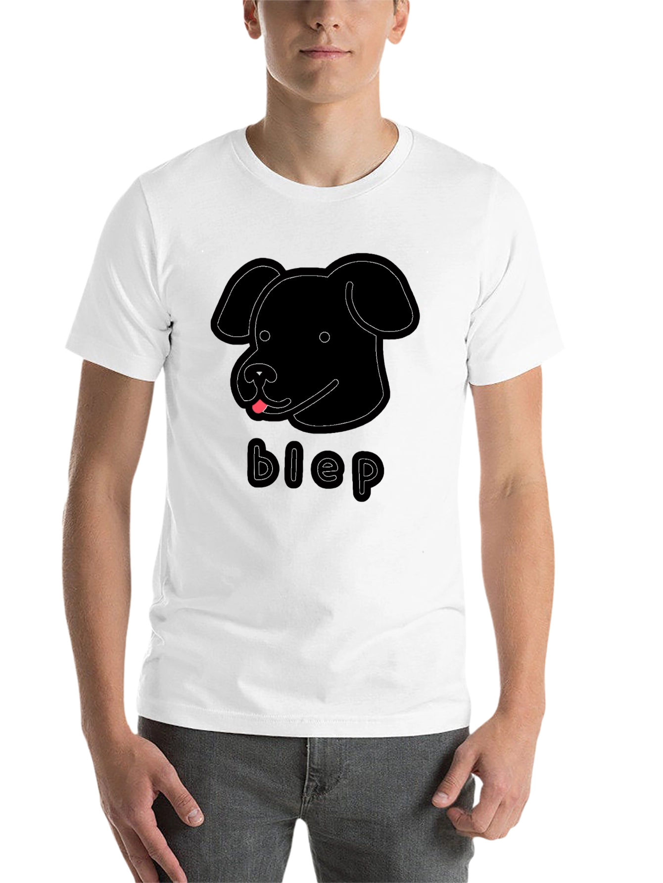 Black Blep Dog Graphic Tee - Men's Black T-Shirt view 14