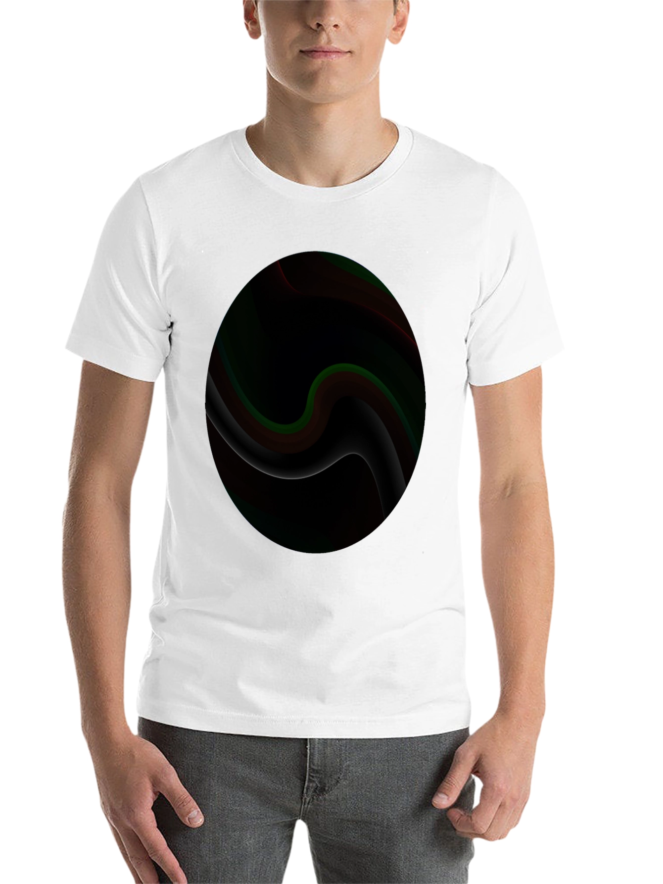 Black Abstract Swirl Graphic T-Shirt - Modern Art Tee view 14