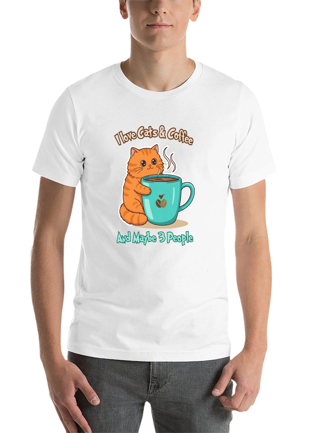 Black I Love Cats & Coffee T-Shirt view 14