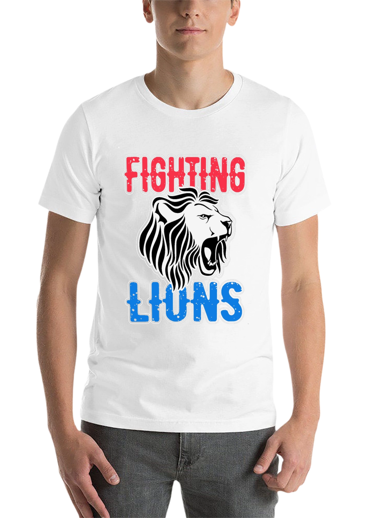 Black Fighting Lions Graphic T-Shirt - Black view 14
