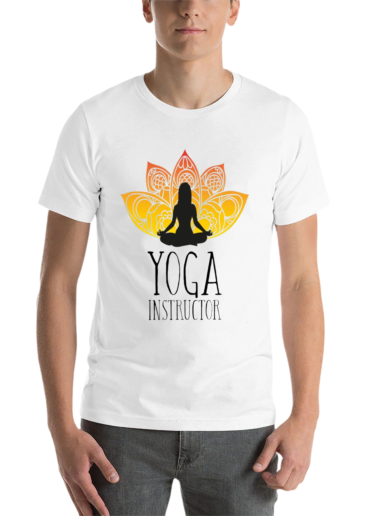 Black Yoga Instructor Graphic Black T-Shirt view 14