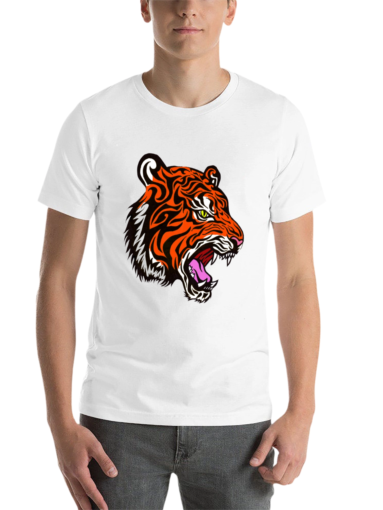 Black Tiger Graphic Print Black T-Shirt view 14