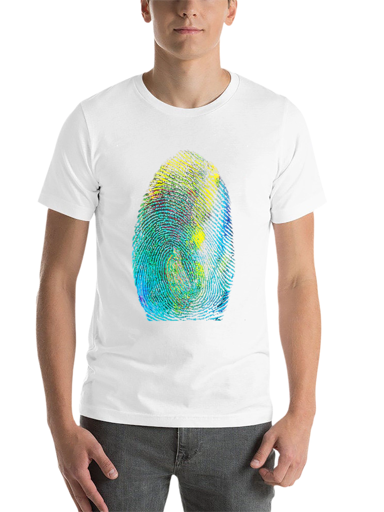 Black Unique Fingerprint Graphic Tee - Black view 14
