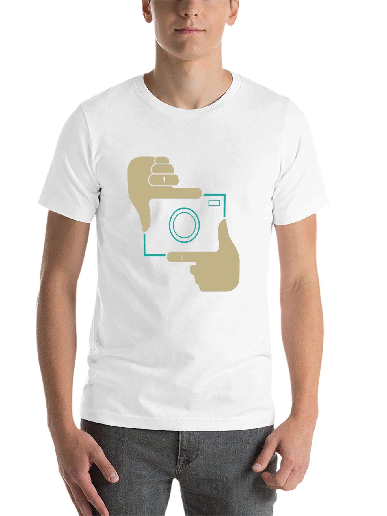 Black Trendy Camera Frame Graphic Black T-Shirt view 14