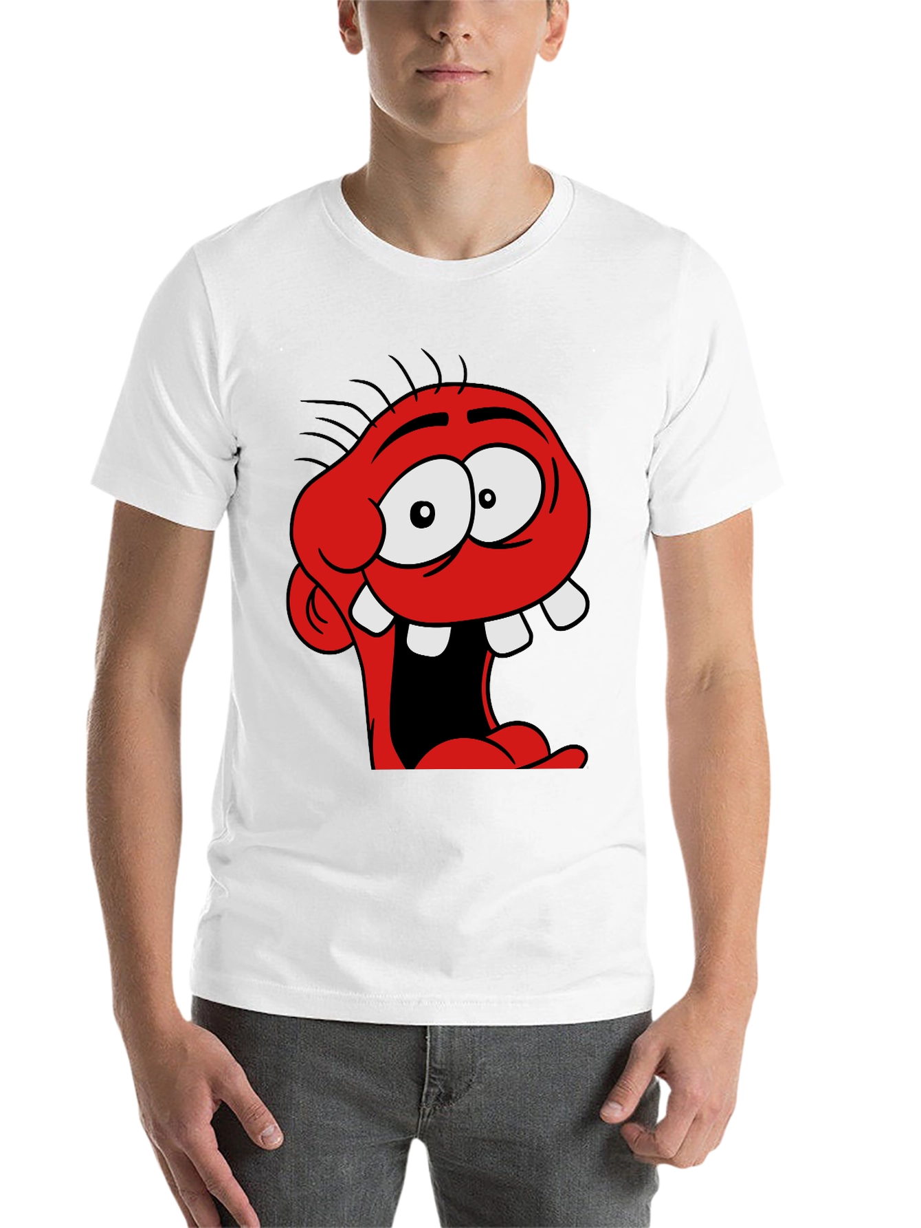 Black Cartoon Monster Graphic Black T-Shirt view 14