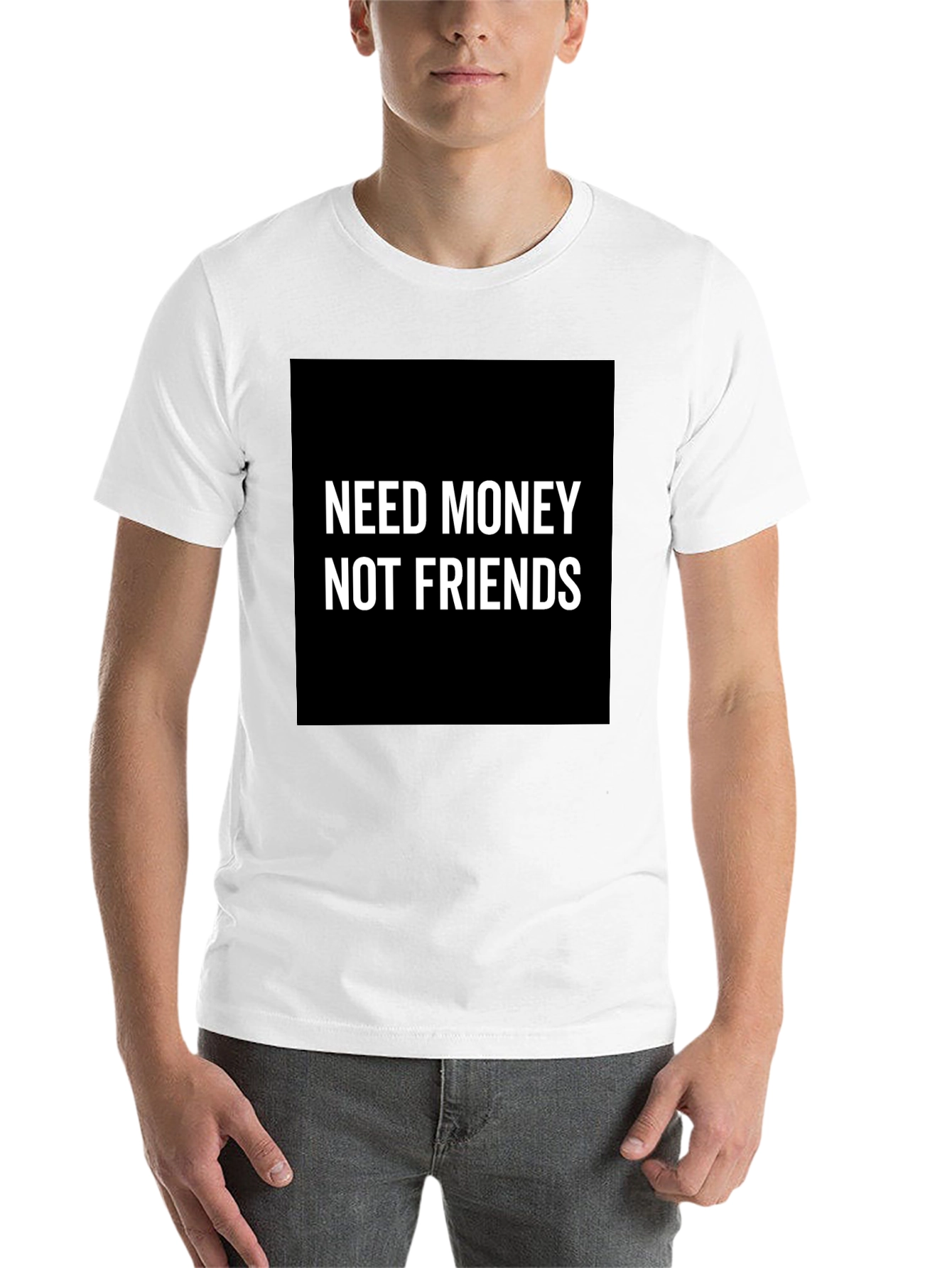 Black Need Money Not Friends T-Shirt - Black Graphic Tee view 14
