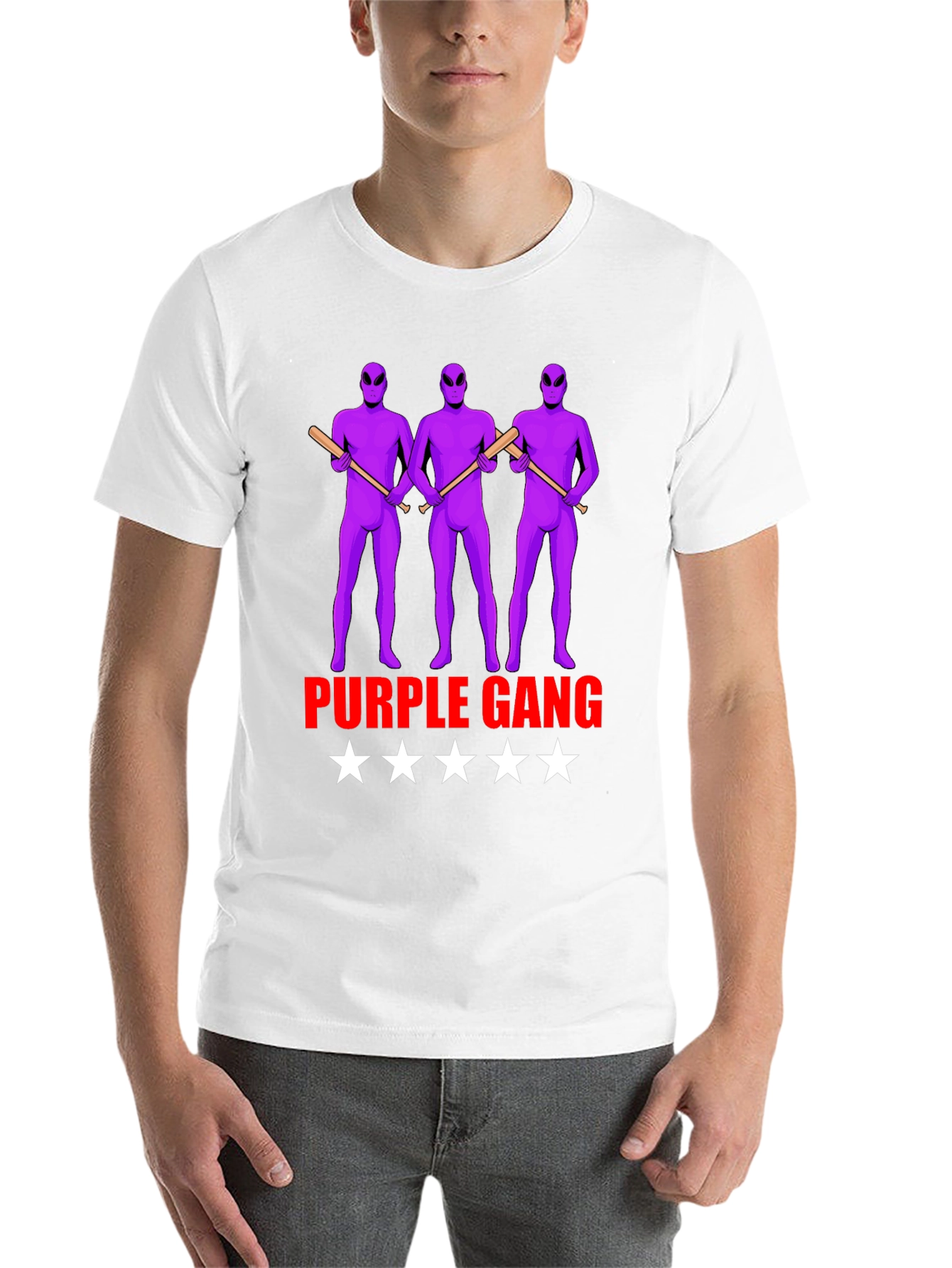 Black Purple Gang Alien Graphic T-Shirt view 14