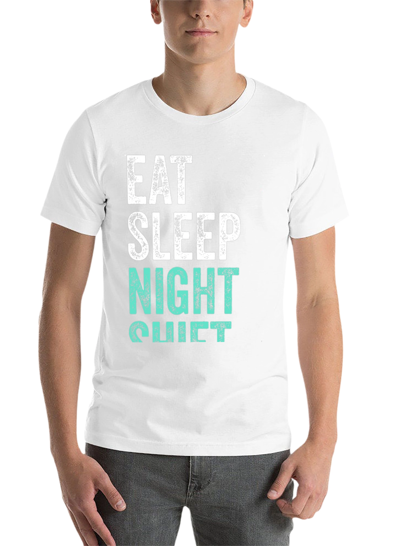 Black Eat Sleep Night Shift T-Shirt view 14