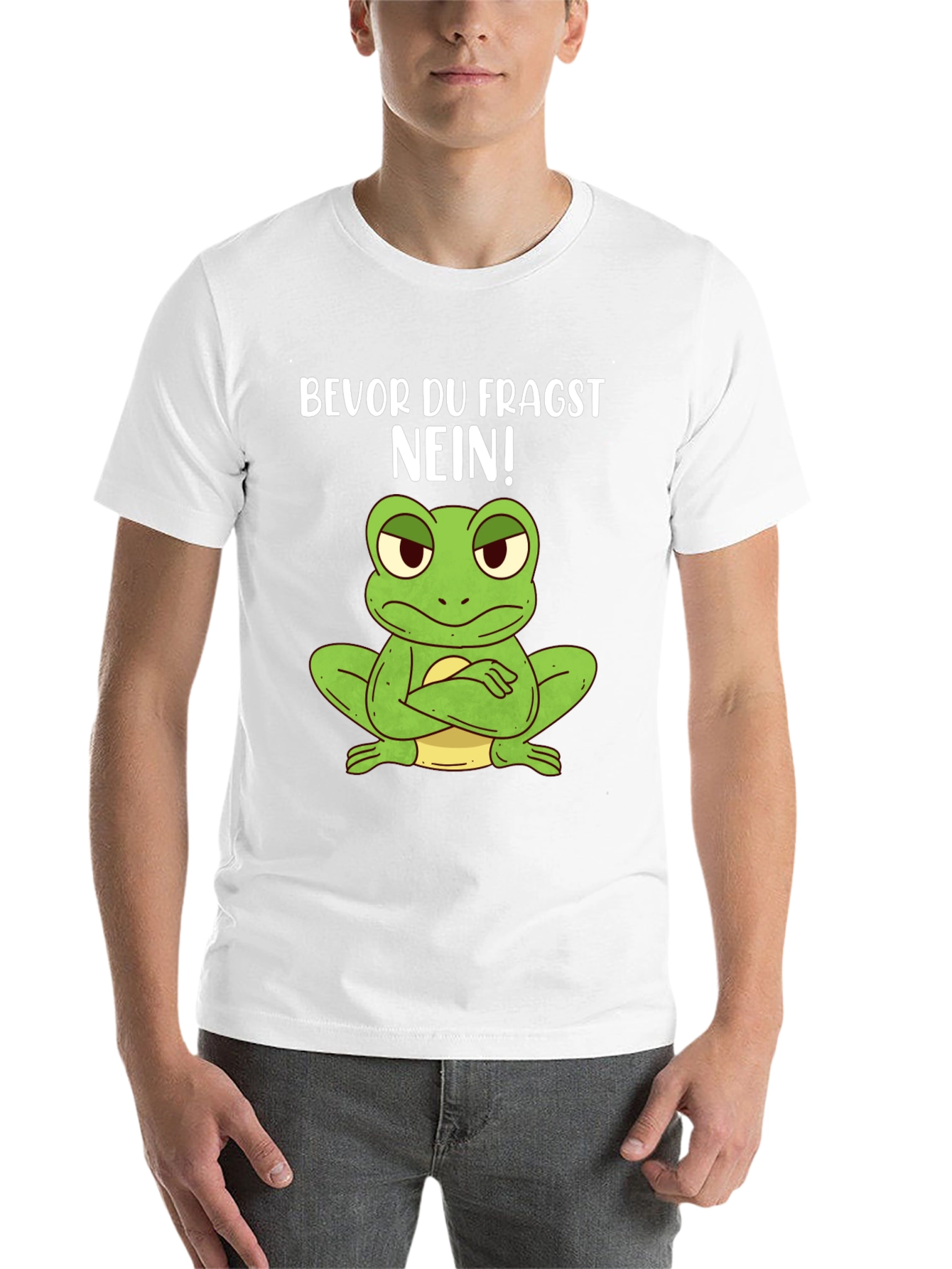 Black Funny Frog T-Shirt - "Bevor Du Fragst NEIN!" view 14