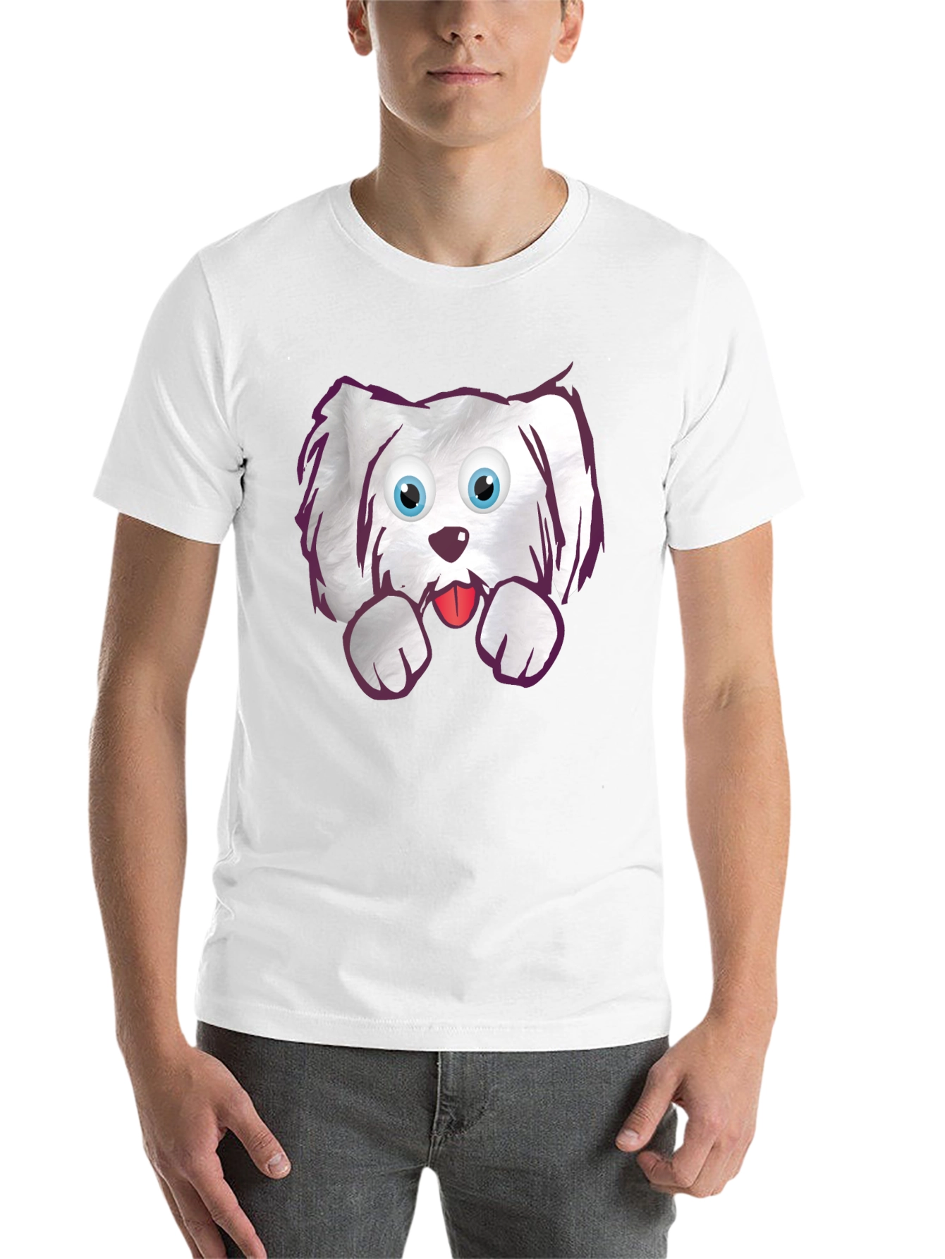 Black Cartoon Dog Graphic T-Shirt - Cute Pet Tee view 14