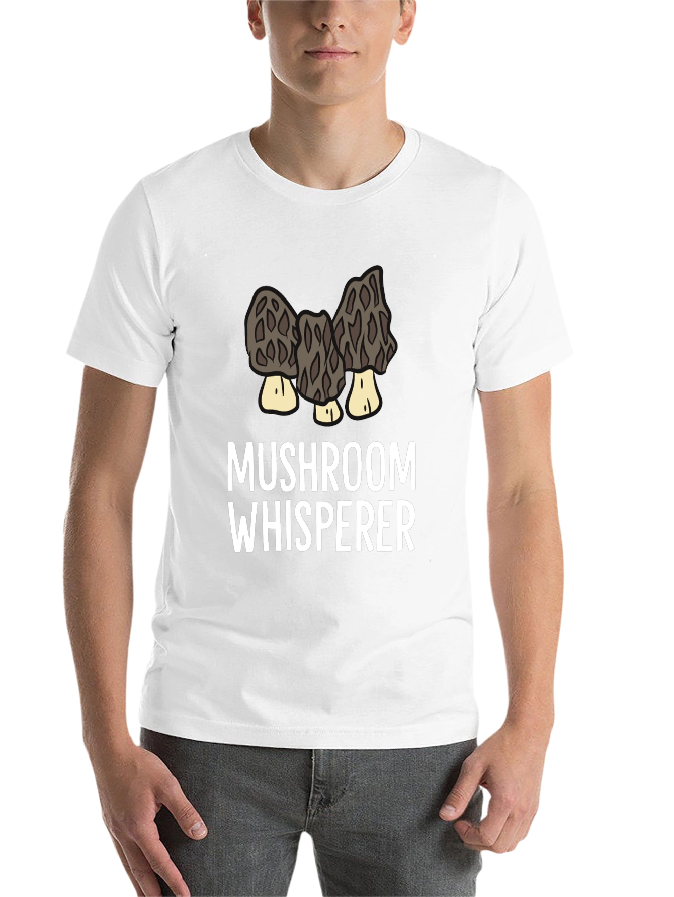Black Mushroom Whisperer Graphic Tee - For Morel Hunters view 14