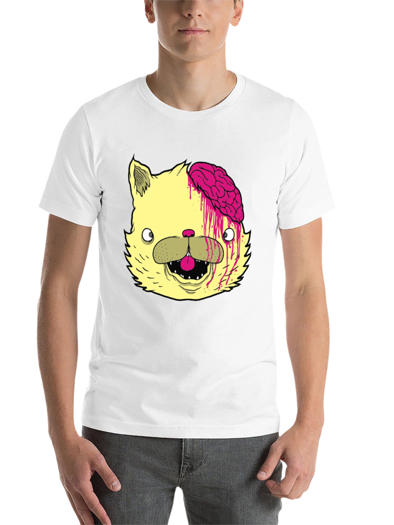 Black Zombie Cat Brains Graphic Tee - Mens view 14