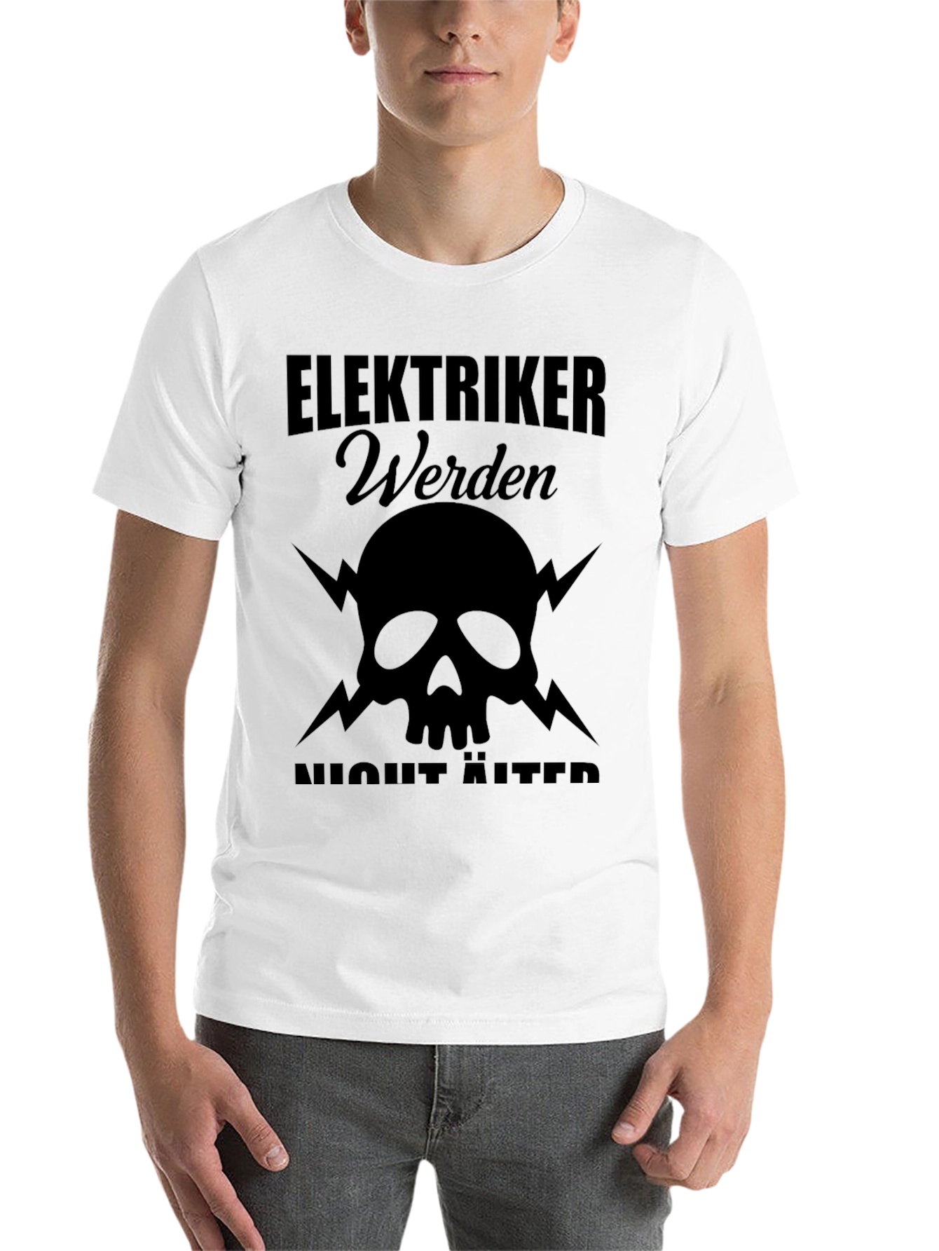 Black Elektriker Werden T-Shirt - Skull & Lightning Design view 14