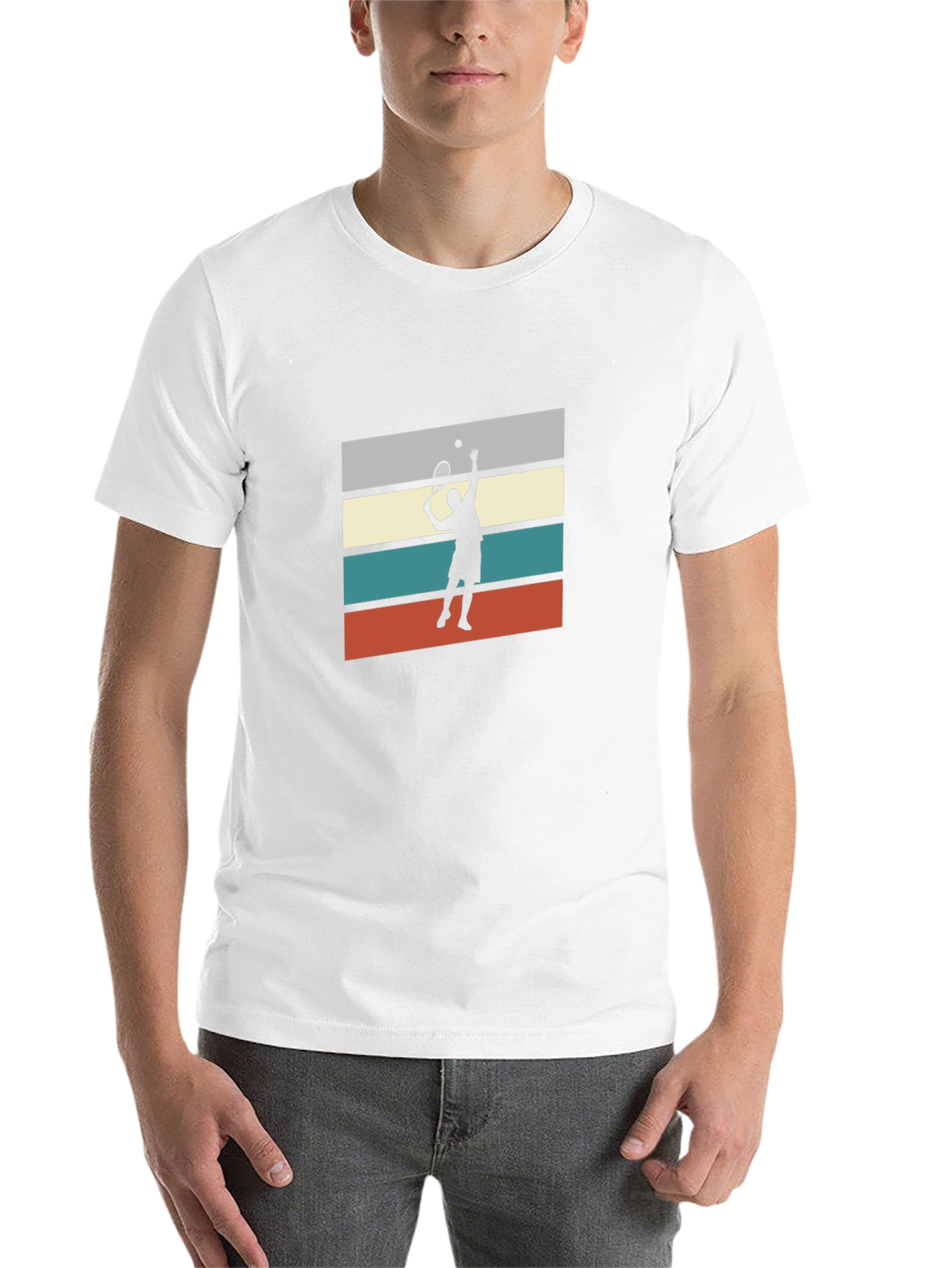 Retro Tennis Player Graphic Tee - 14