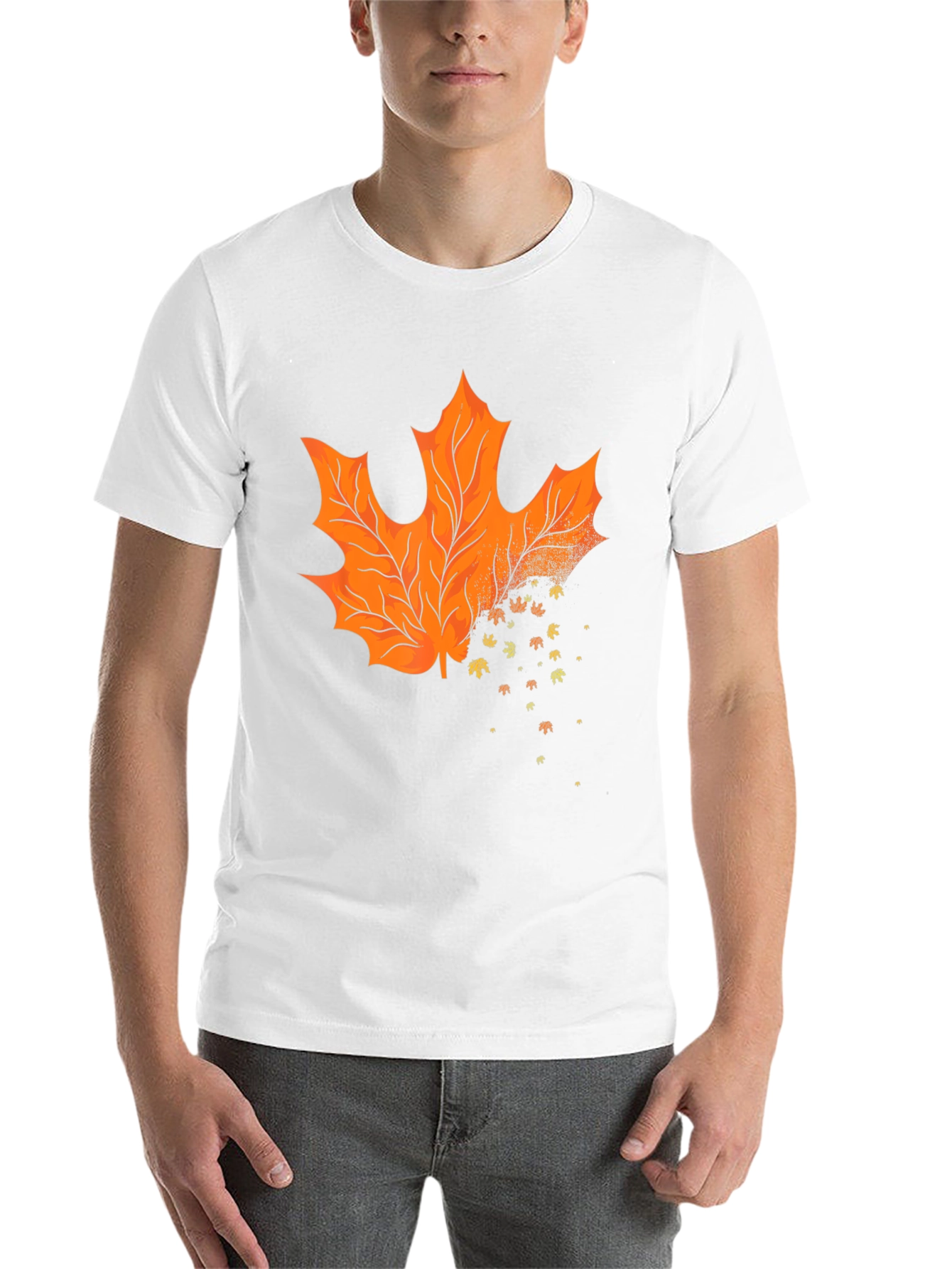 Black Autumn Leaf T-Shirt - Stylish Fall Apparel view 14
