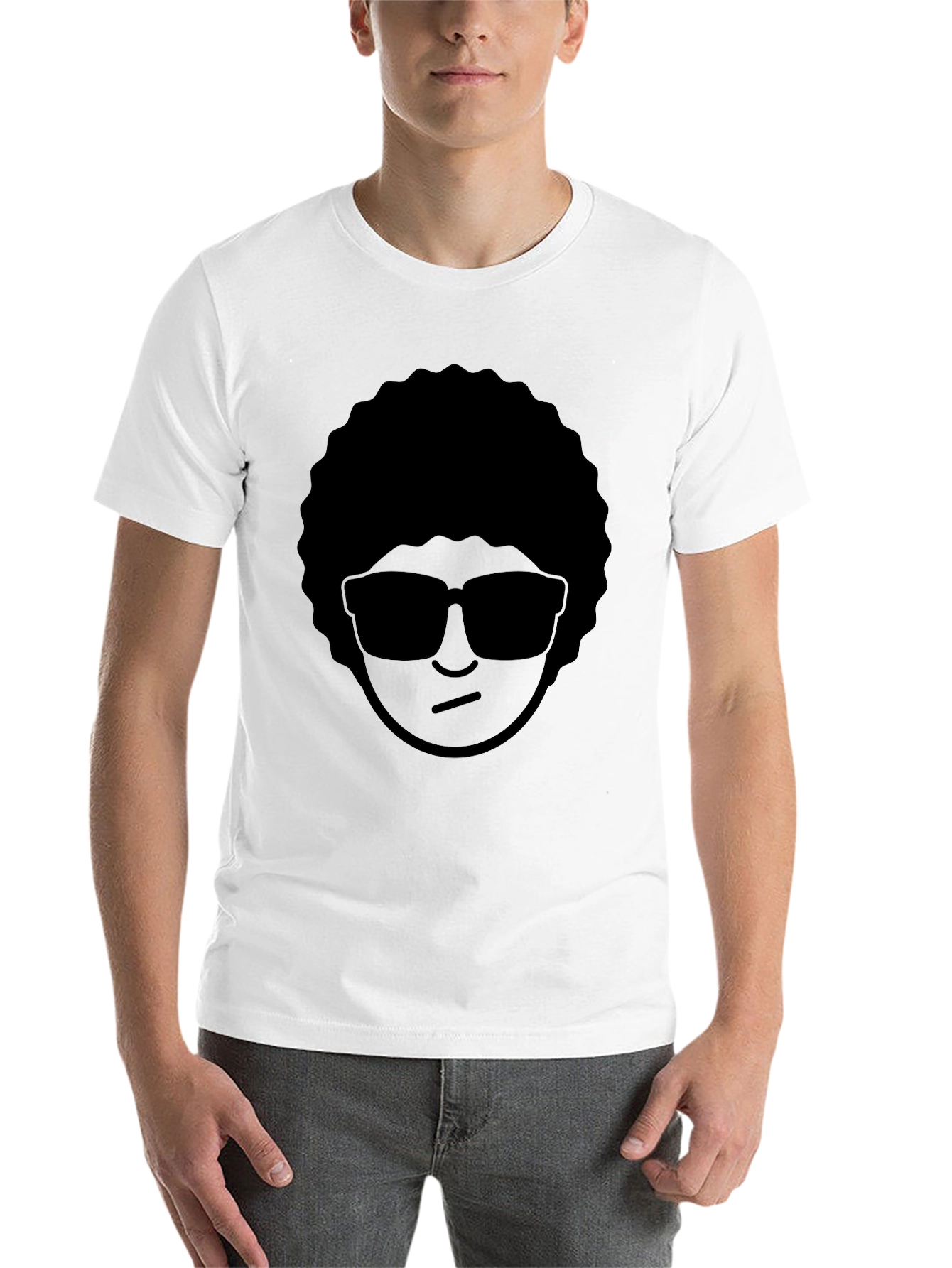 Black Cool Afro Man T-Shirt - Black Graphic Tee view 14