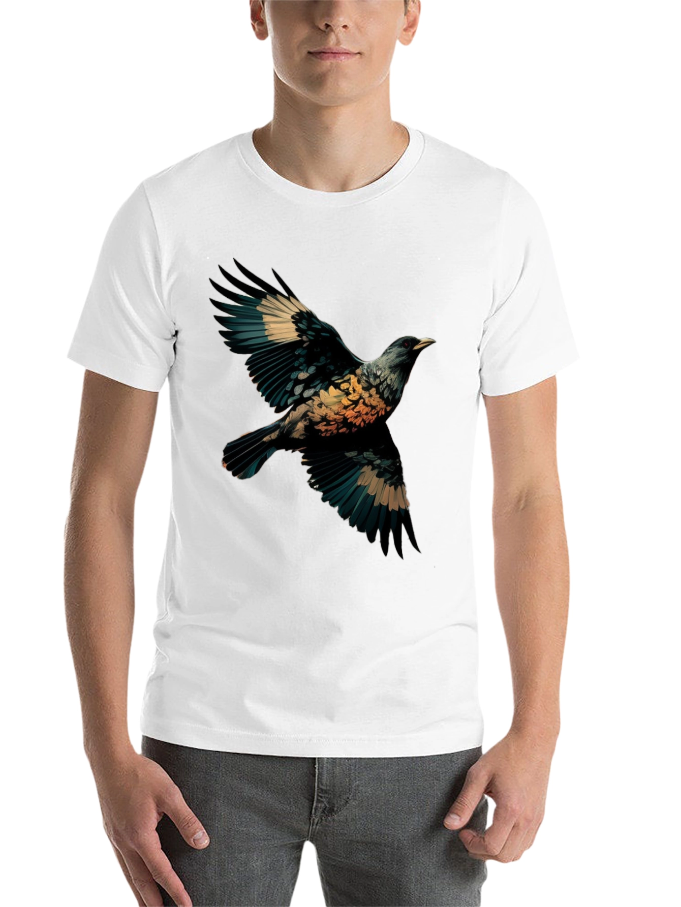 Black Bird Graphic Black T-Shirt view 14