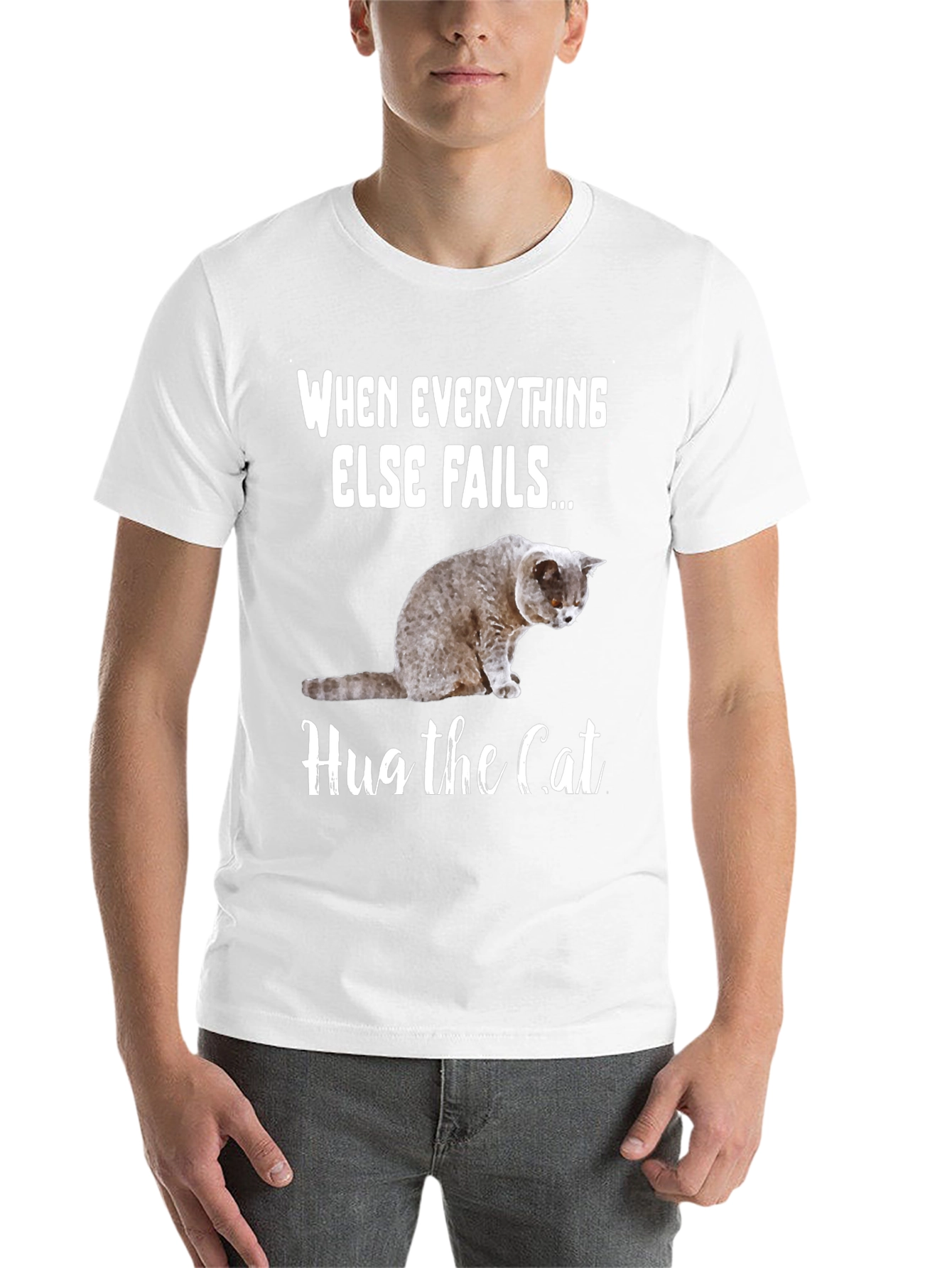 Black Hug the Cat T-Shirt: When Everything Else Fails... view 14