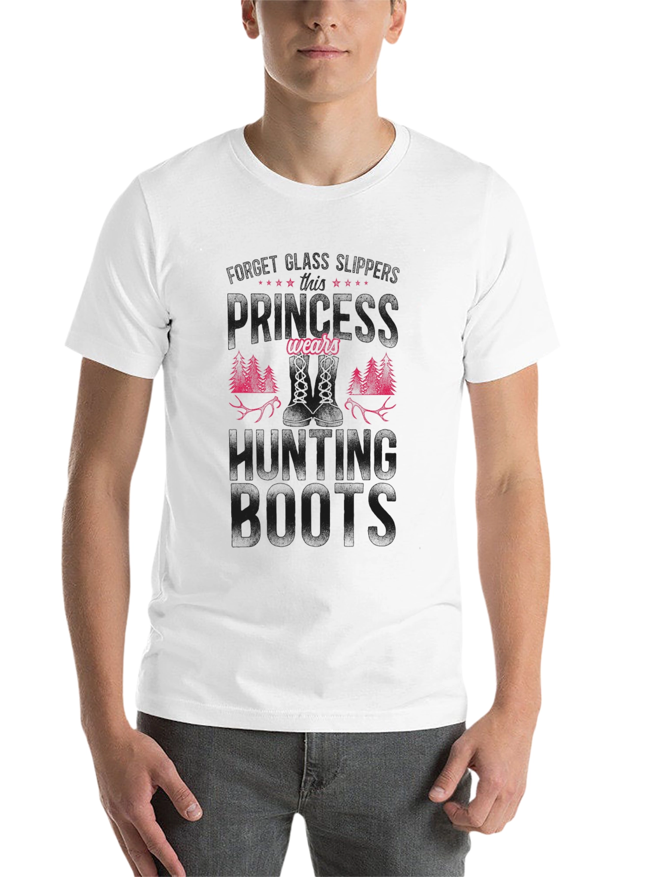 Black Hunting Boots Graphic Tee - Black Cotton Blend view 14